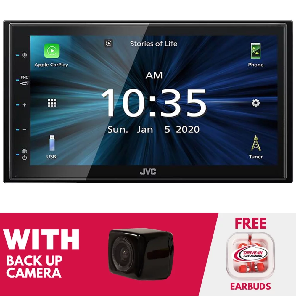 New JVC KW-M560BT 6.8″ Multimedia Receiver (Does not play CDs) with Backup Camera