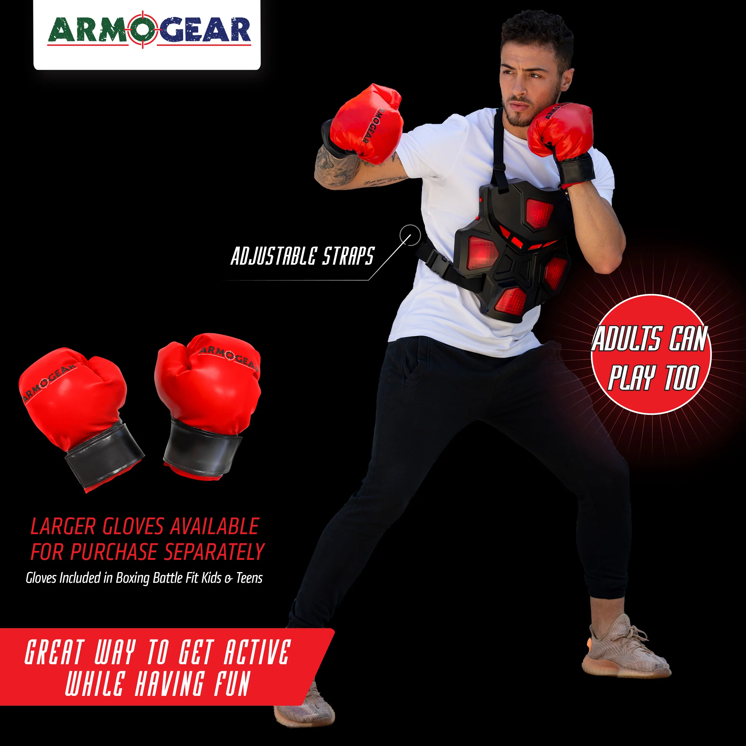 ArmoGear Electronic Boxing Game for Kids and Adults ?C Interactive Boxing Toy with 3 Game-Play Modes