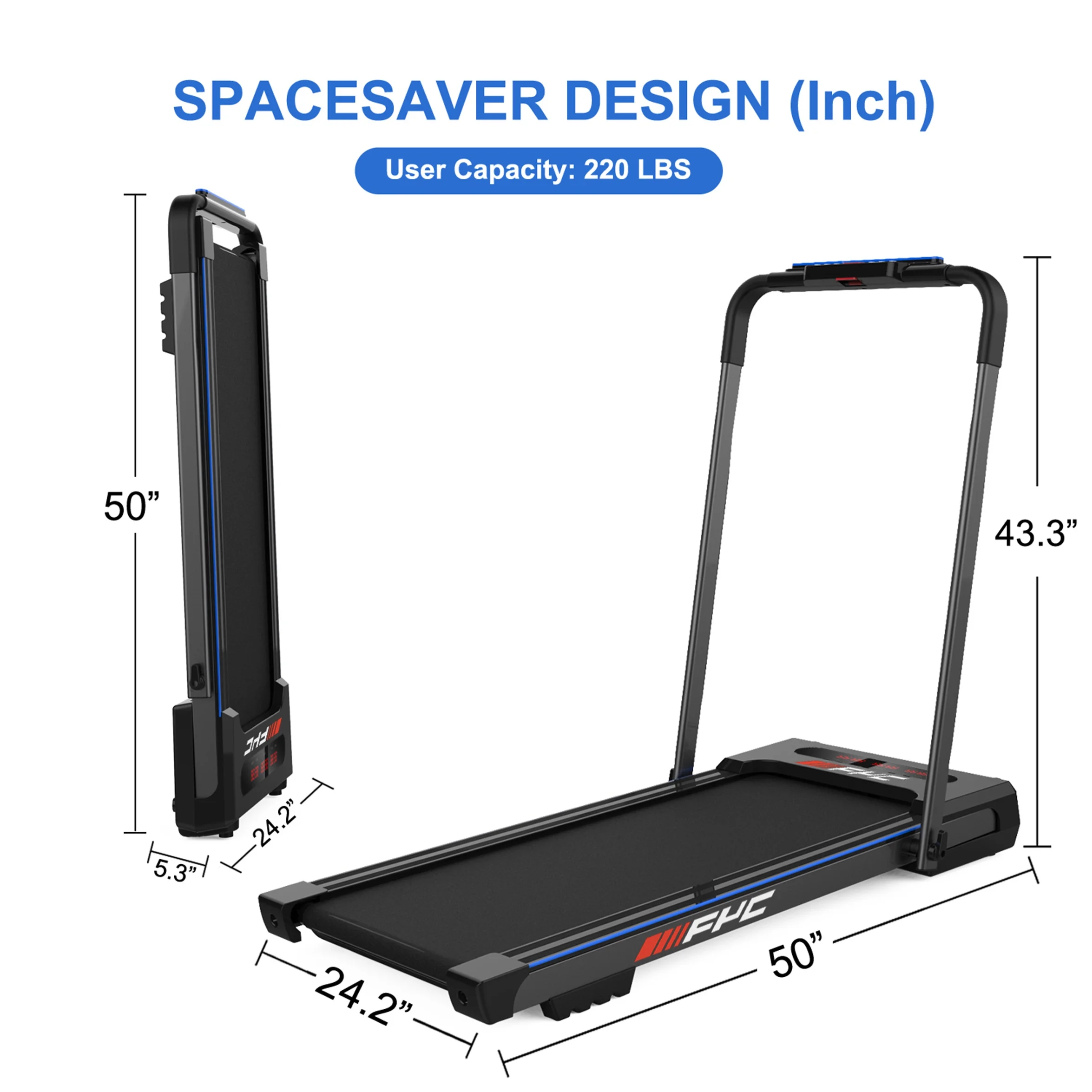 Treadmill- Walking Pad – 240 lb Capacity