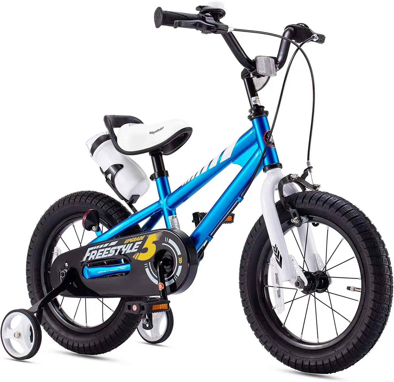 Royalbaby Freestyle 14 In Red Kids Bike Boys and Girls Bike Two hands brakes