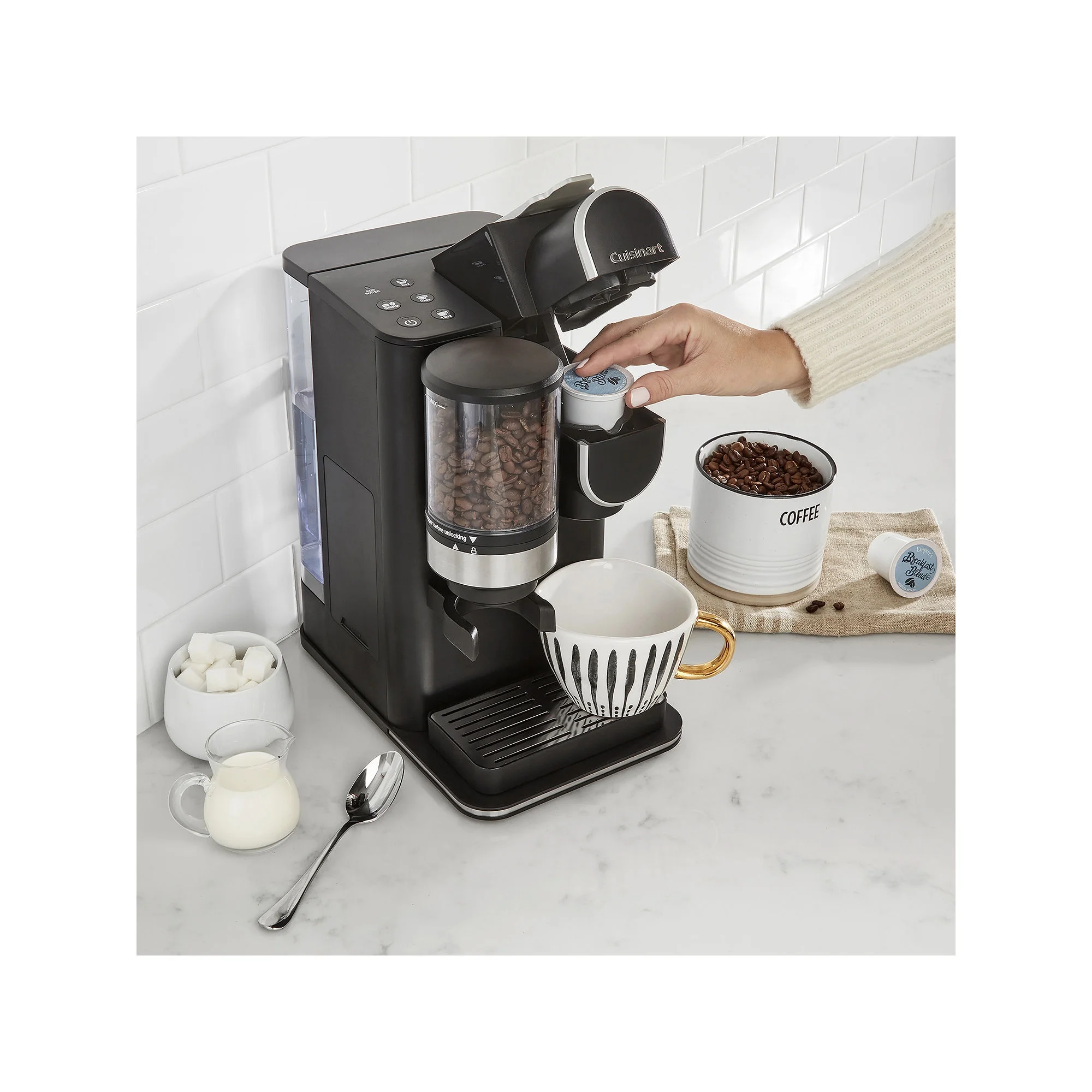 Cuisinart Grind & Brew Single-Serve Coffeemaker, 100g, Black, DGB-2