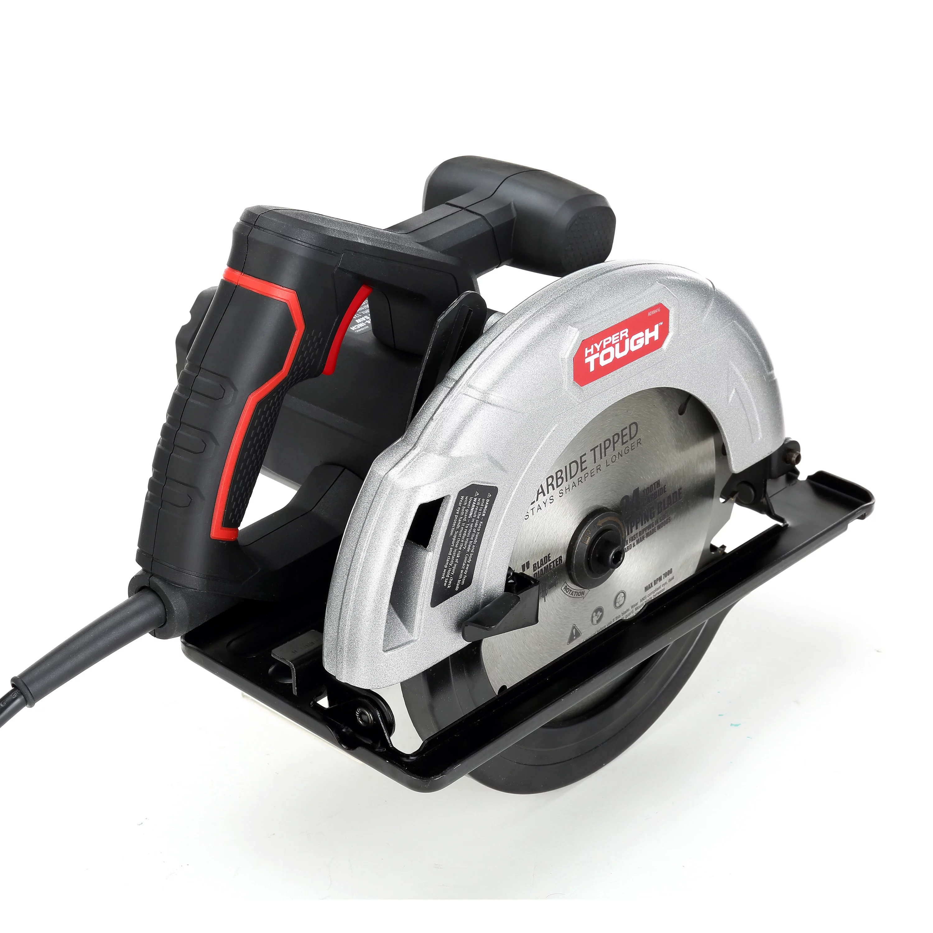 Hyper Tough 12 Amp Corded 7-1/4 inch Circular Saw with Steel Plate Shoe, Adjustable Bevel, Blade & Rip Fence