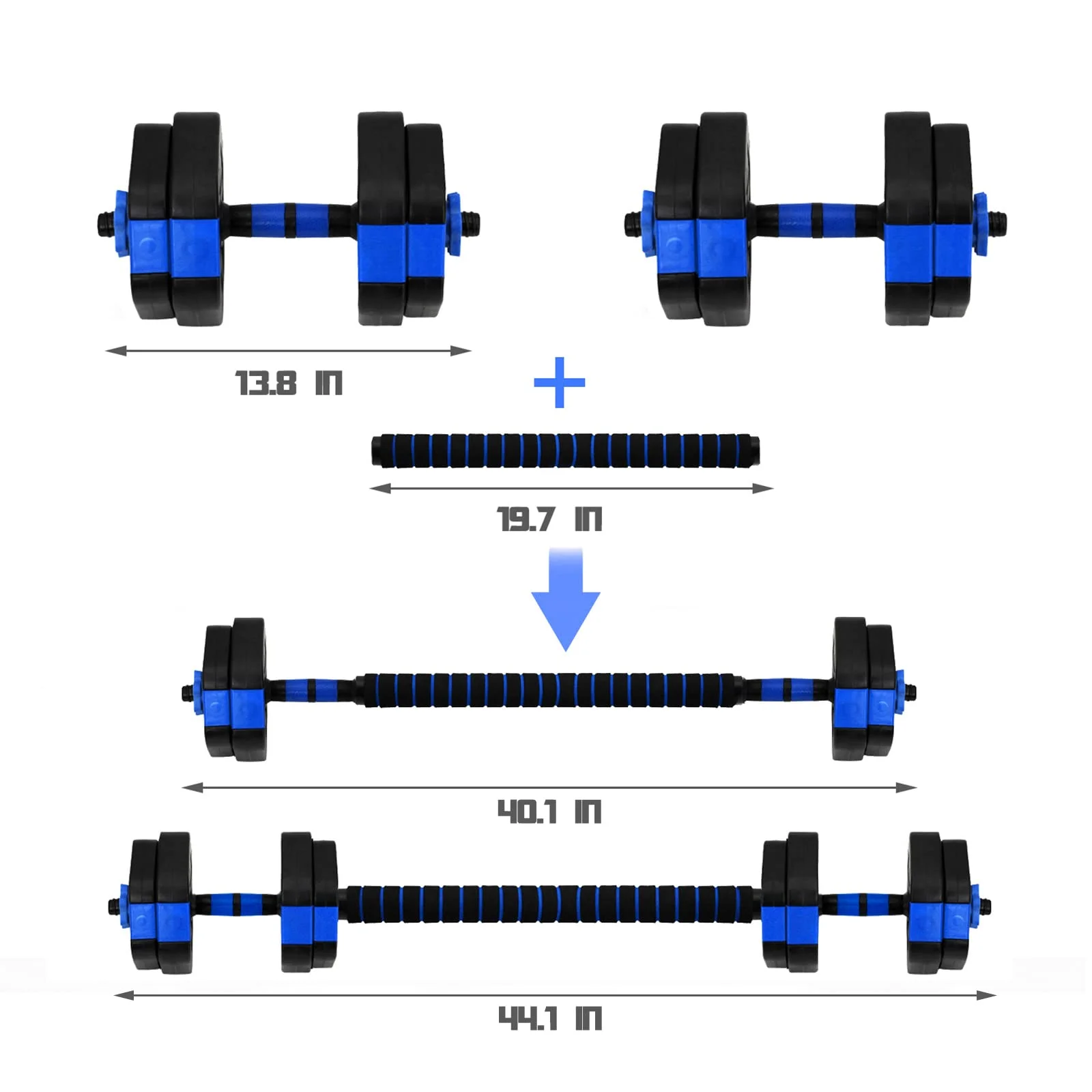 Neggcy 22lb Dumbbell Sets Adjustable Weights, Free Weights Dumbbells Set with Connector