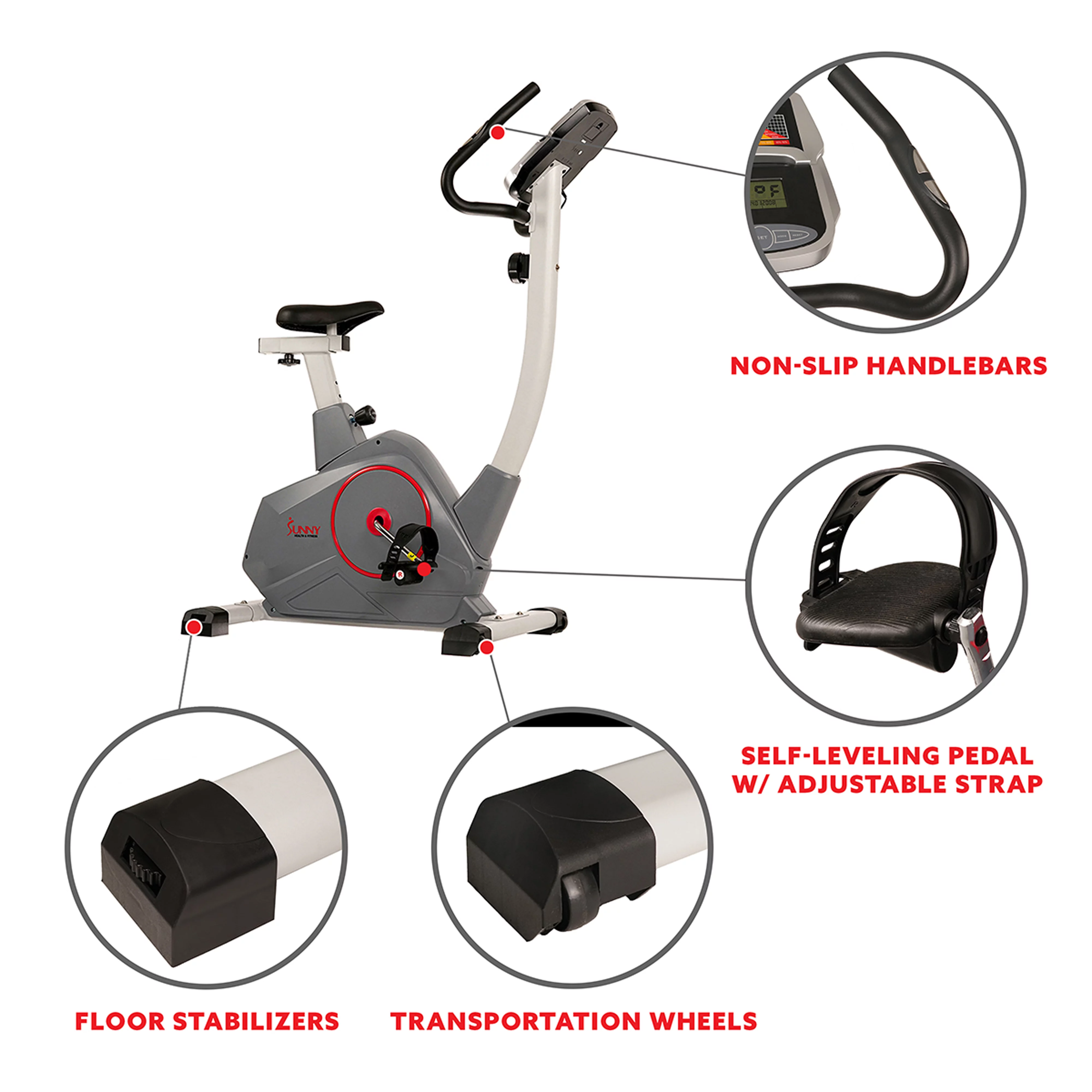 Sunny Health & Fitness Magnetic Foldable Exercise Bike – SF-B2989