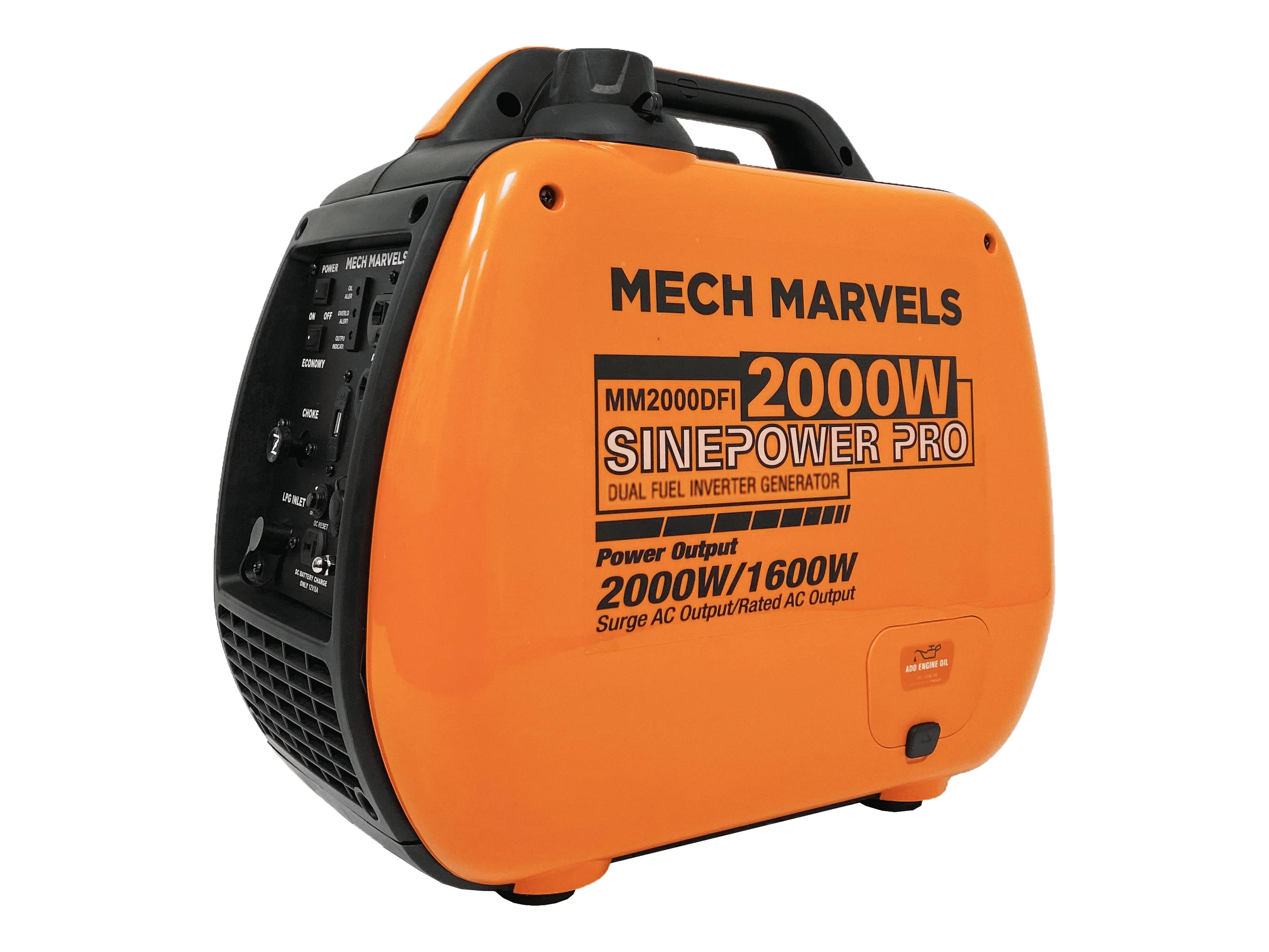 Mech Marvels Super Quiet 2000 Watt Dual Fuel Portable Inverter Generator, Clean Sine Wave, MM2000DFI