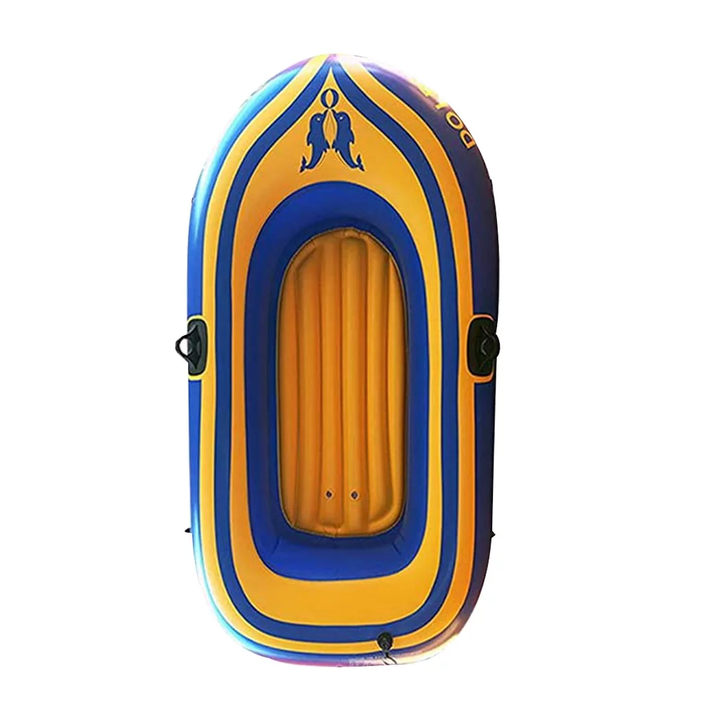 KEUSN 2-Person Boat Dinghy Sports Leisure Inflatable Fishing Rafting Water Yellow