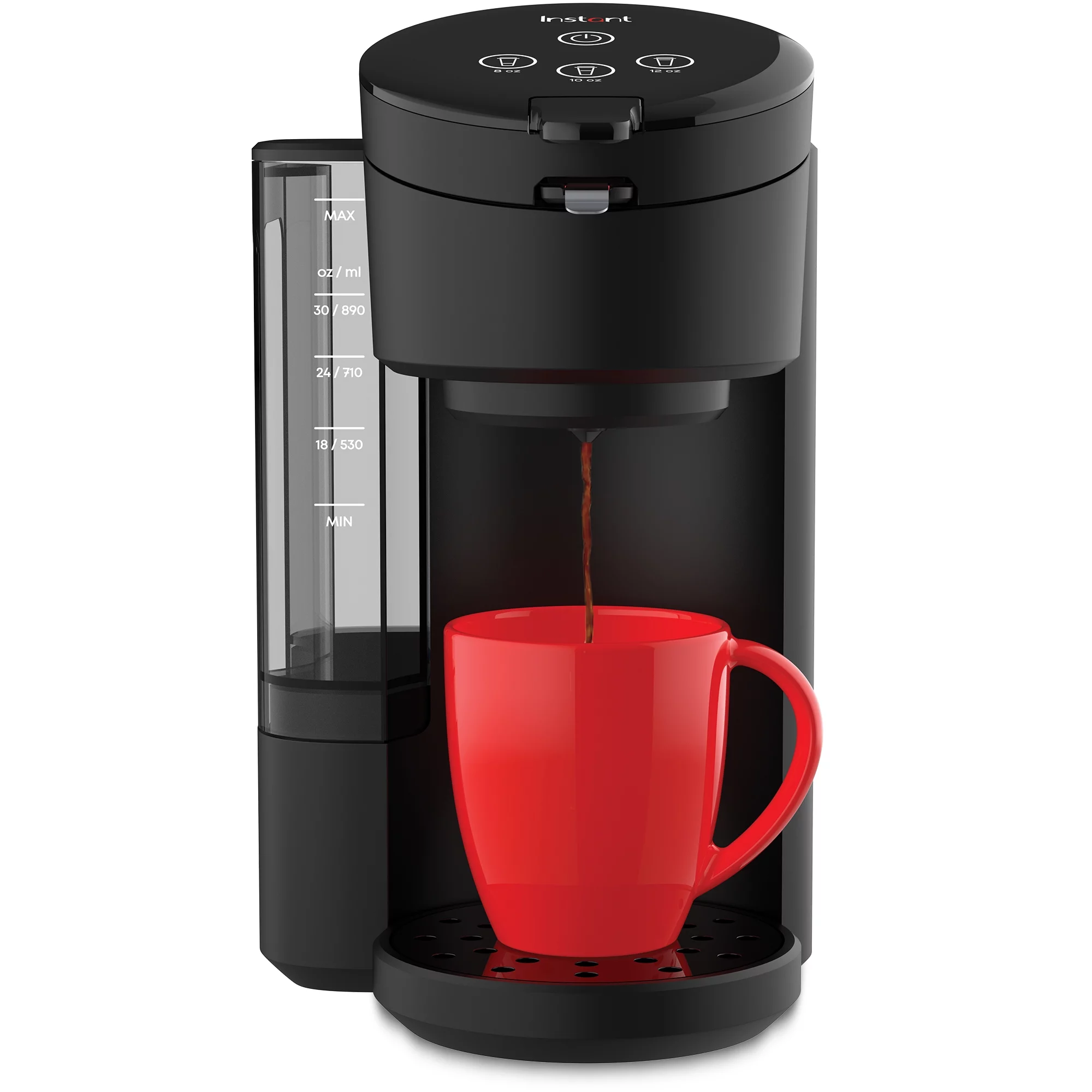 Instant Solo Caf?? 2-in-1 Single Serve Coffee Maker for K-Cup Pods and Ground Coffee, Black