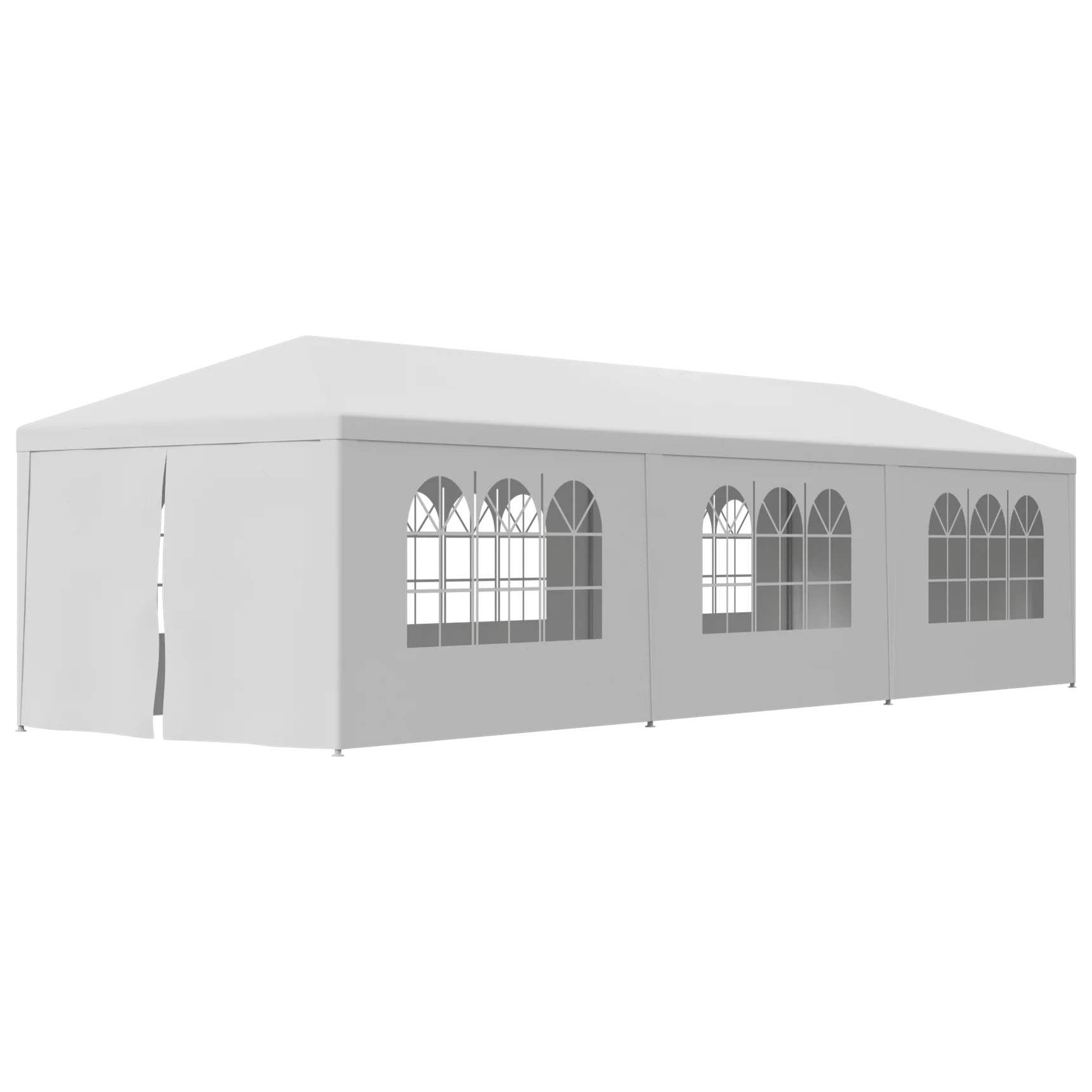 ZENY Wedding Party Tent Gazebo Canopy 6 Window-Walls with 2 Walls 10 x 30′, White