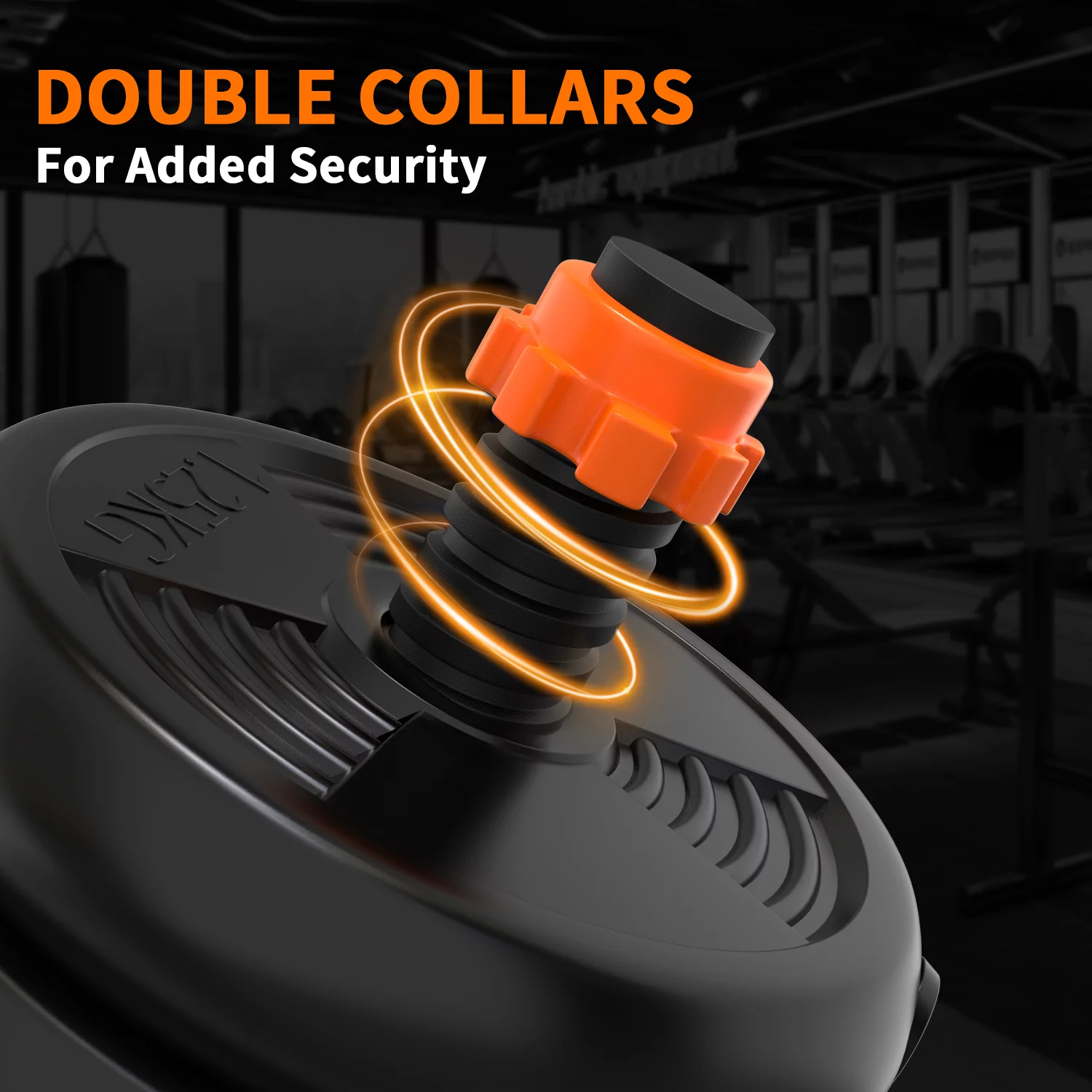 FIXTECH 66LB Adjustable Weight Dumbbell Set, Free Weights with 4 Modes, Used as Barbell, Kettlebell with Star Collars, Orange