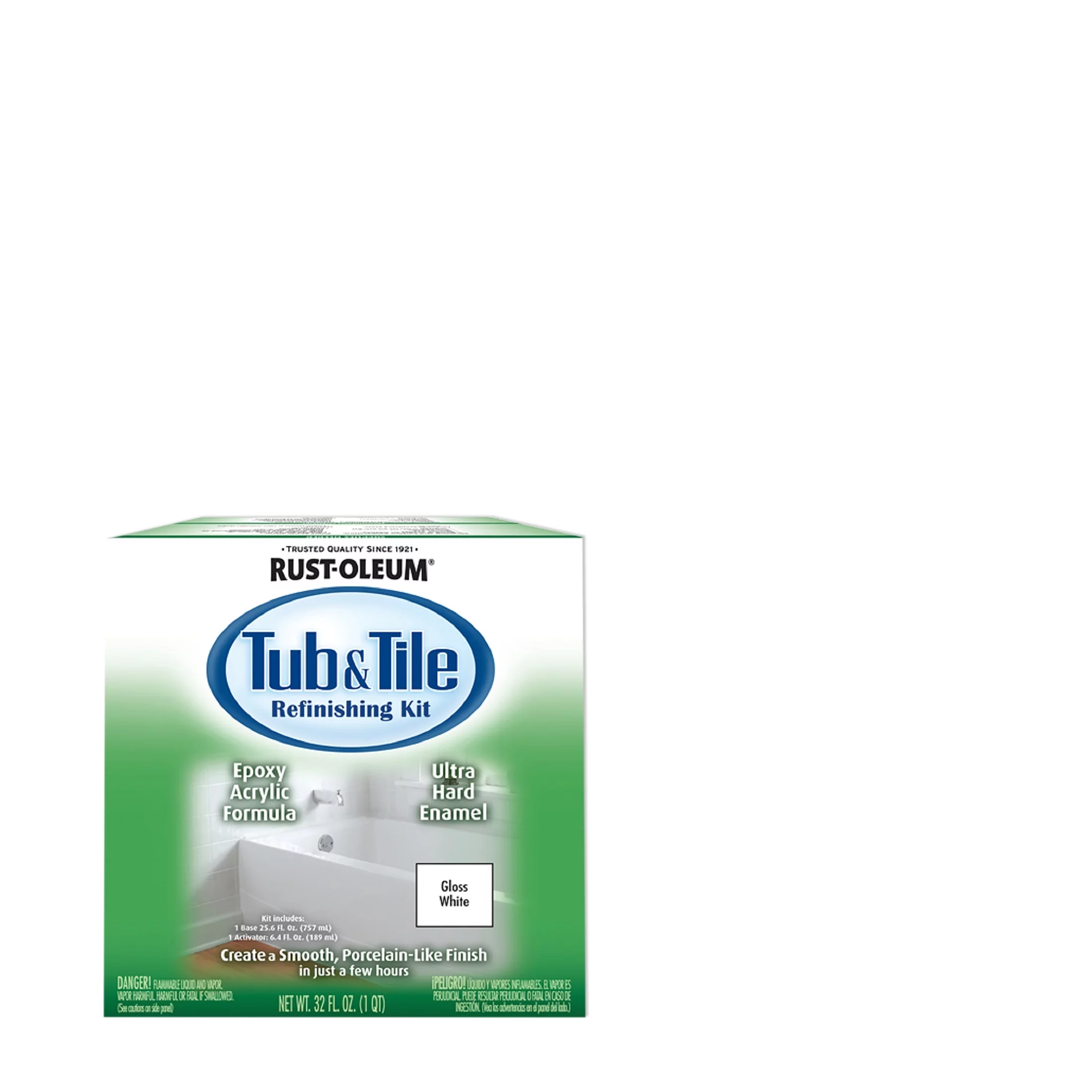 White, Rust-Oleum Gloss Tub & Tile Refinishing Kit- 384165