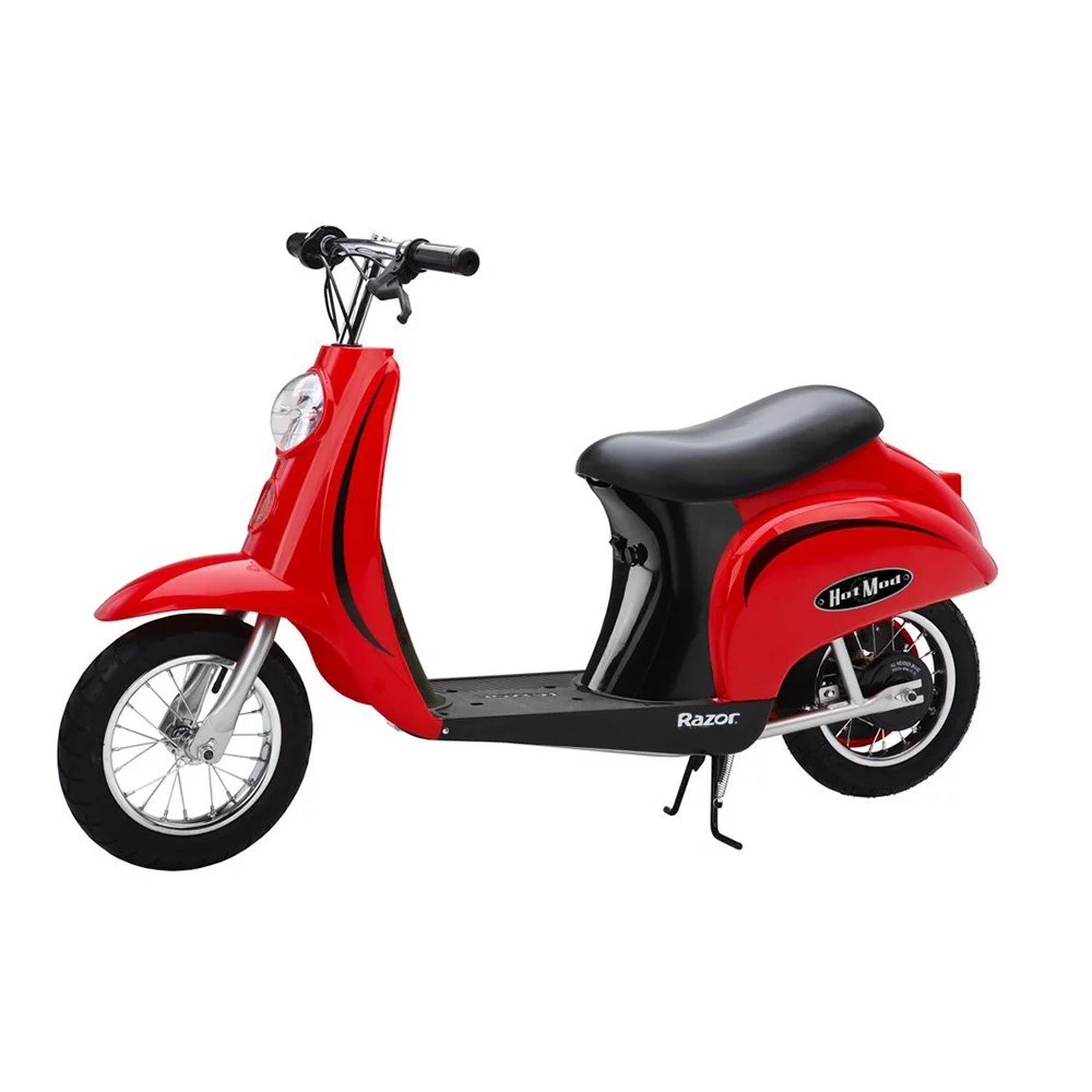 Razor Pocket Mod Mini Euro 24V Electric Kids Ride-on Retro Scooter, Red