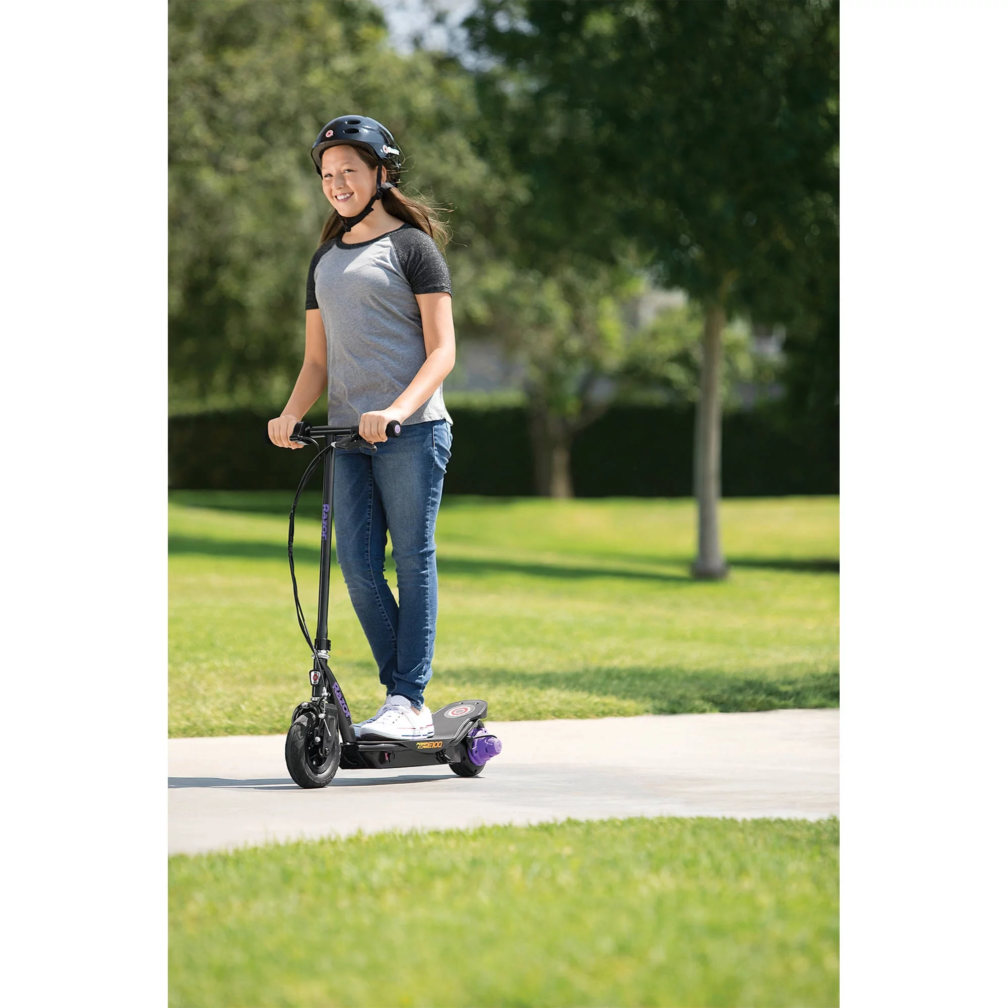 Restored Razor Power Core E100 Electric Hub Motor Scooter, Purple (Refurbished)