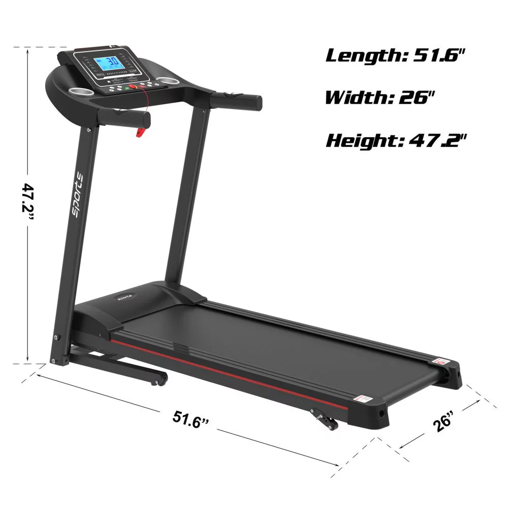 Abrihome Foldable Treadmill with Incline, Folding Treadmill for Home Workout, Electric Walking Treadmill Machine 5″ LCD Screen 250 lb Capacity MP3