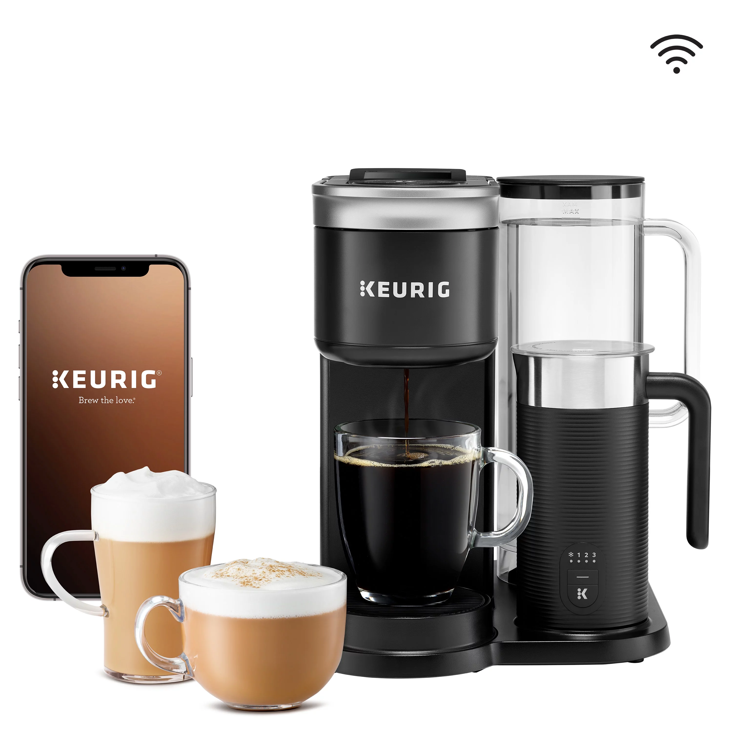 Keurig K-Cafe SMART Single Serve K-Cup Pod Coffee, Latte and Cappuccino Maker, Black