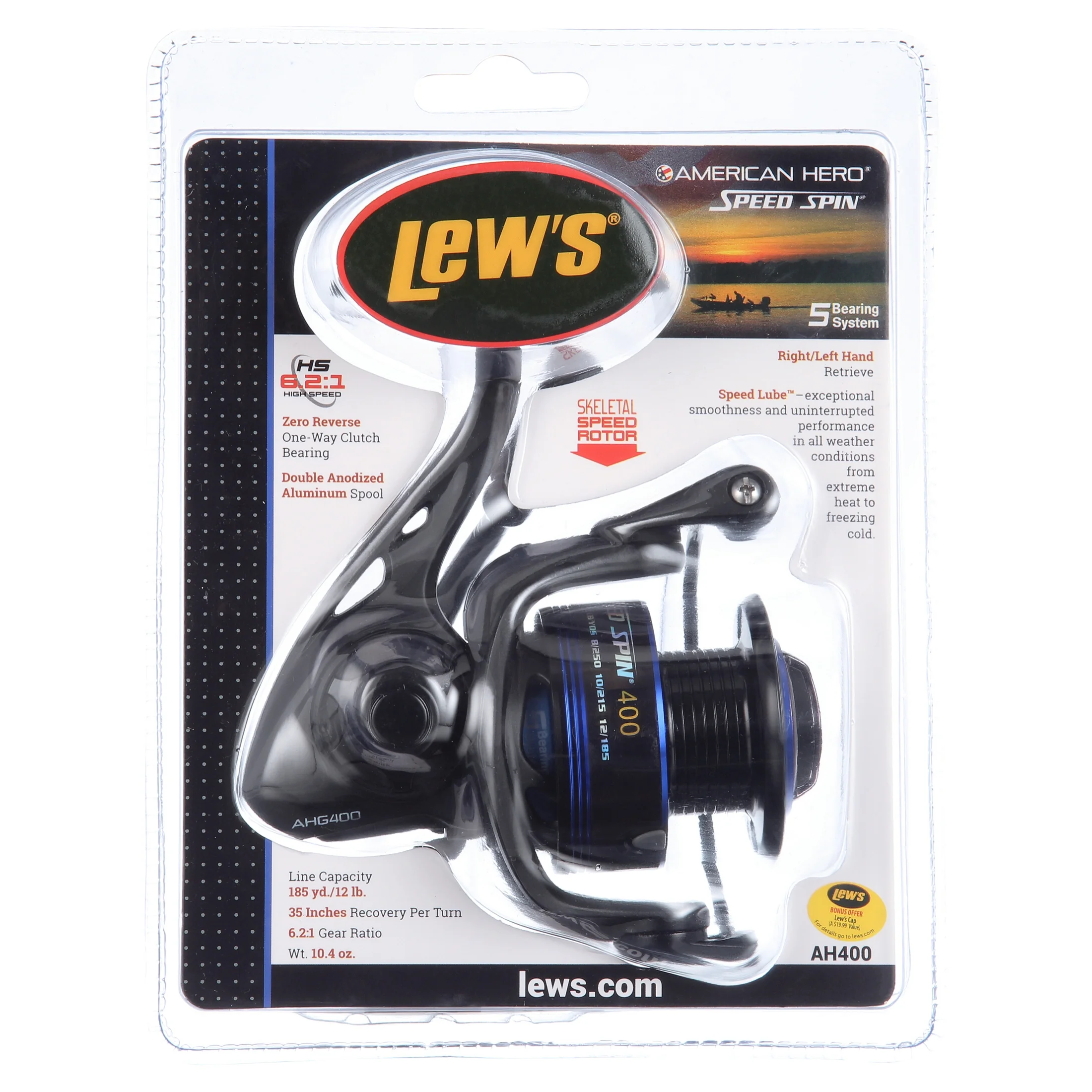 Lew’s American Hero 400 6.2:1 Spinning Reel Clam