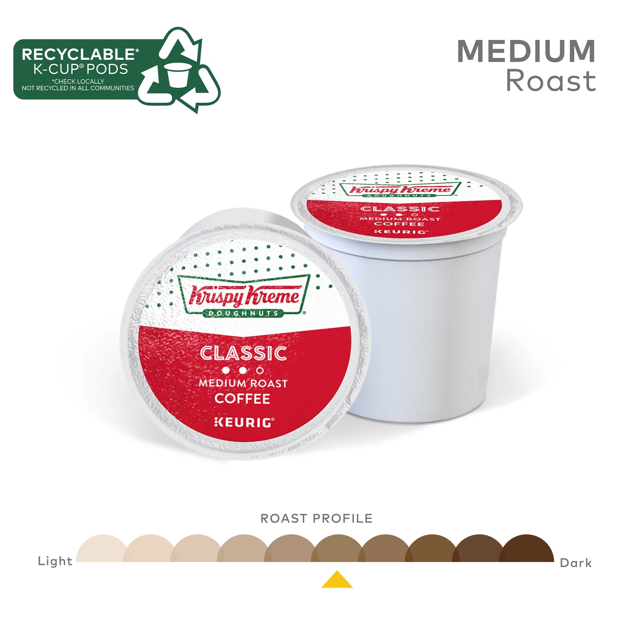 Krispy Kreme Classic Coffee, Keurig Single Serve K-Cup Pods, Medium Roast, 24 Count