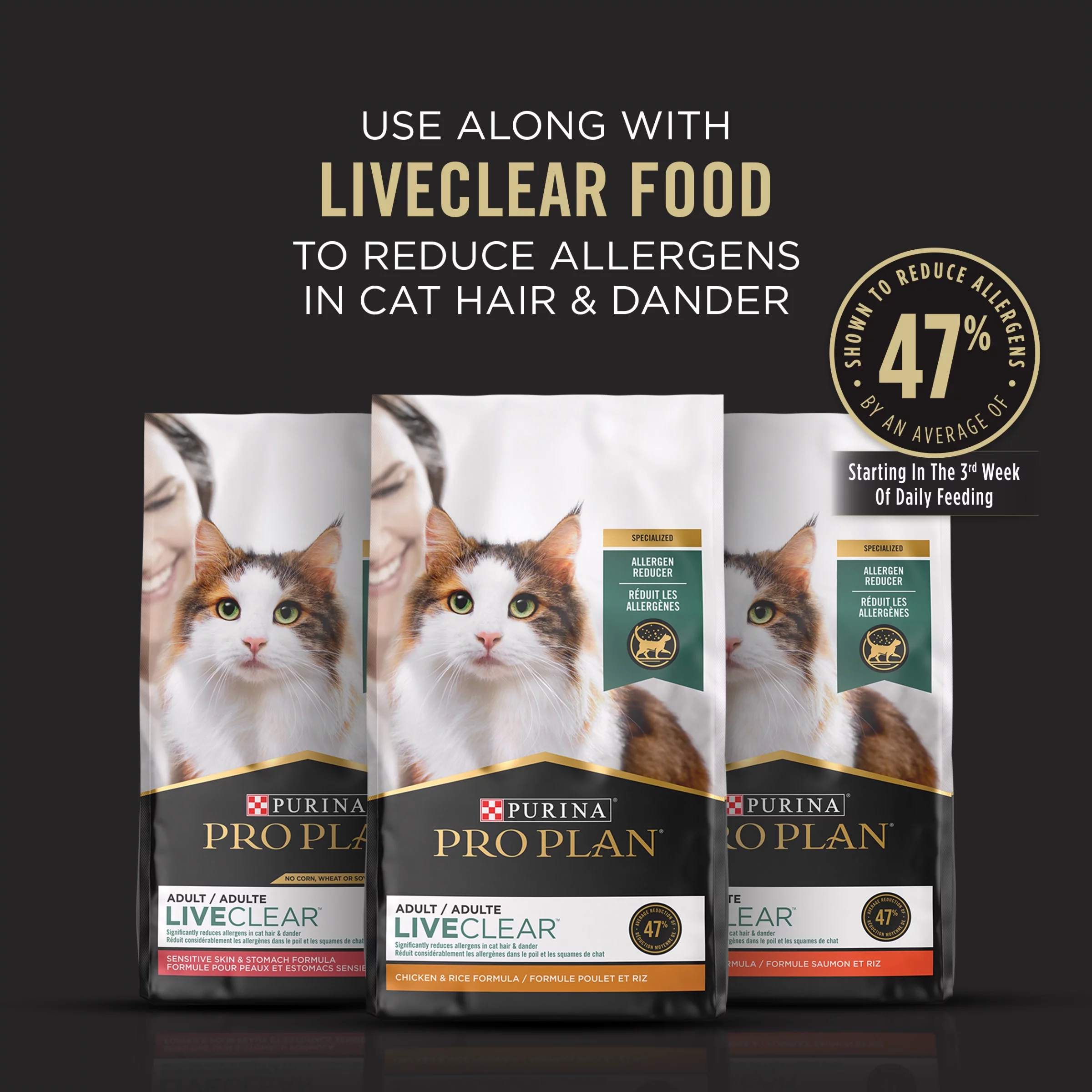 Purina Pro Plan Rinse Free, Allergen Reducing Dry Shampoo for Cats, LIVECLEAR Cleansing Foam, 8.5 oz.