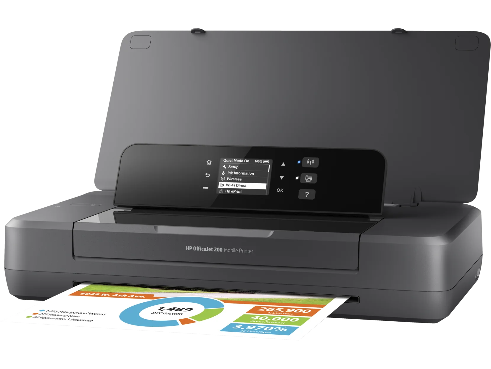 HP Officejet 200 Inkjet Color Mobile Printer, CZ993A