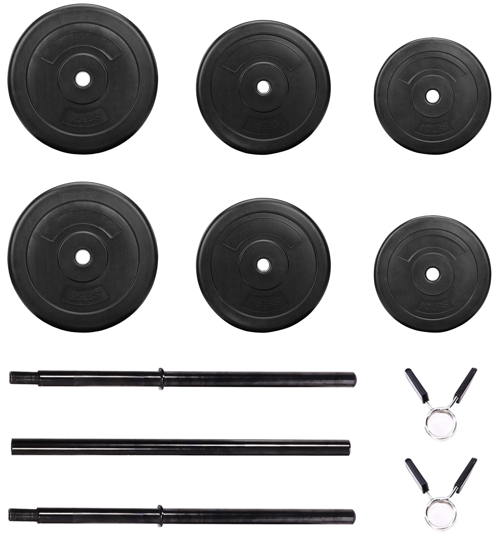 BalanceFrom Vinyl Standard Weight Set in Black, 100 lbs.