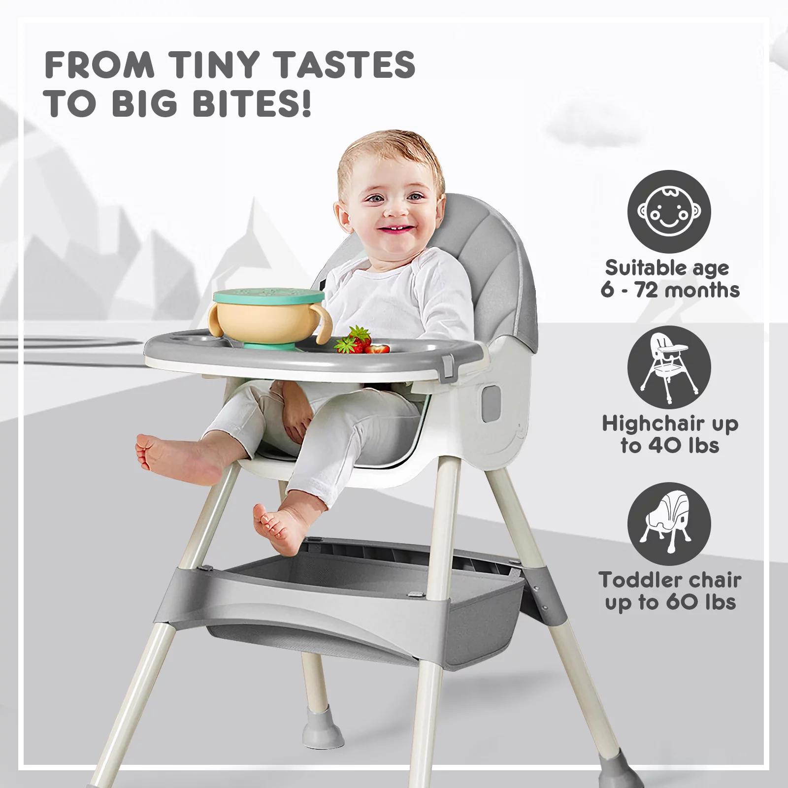 HARPPA 4-in-1 Convertible High Chair for Babies and Toddlers, Green