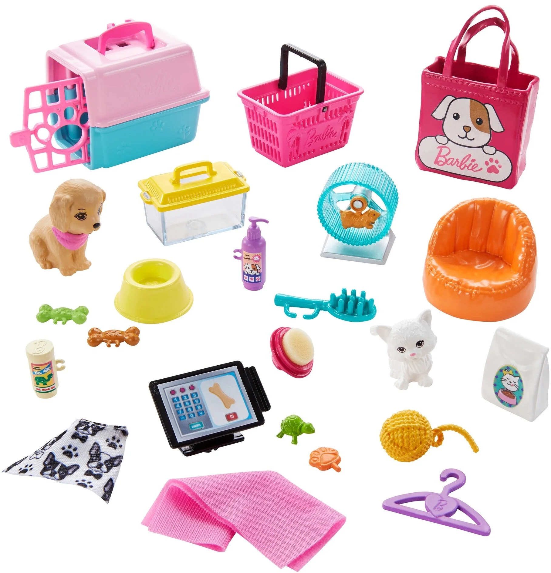 Barbie Doll and Pet Boutique Playset with 4 Pets, 20+ Themed Accessories and Color Change