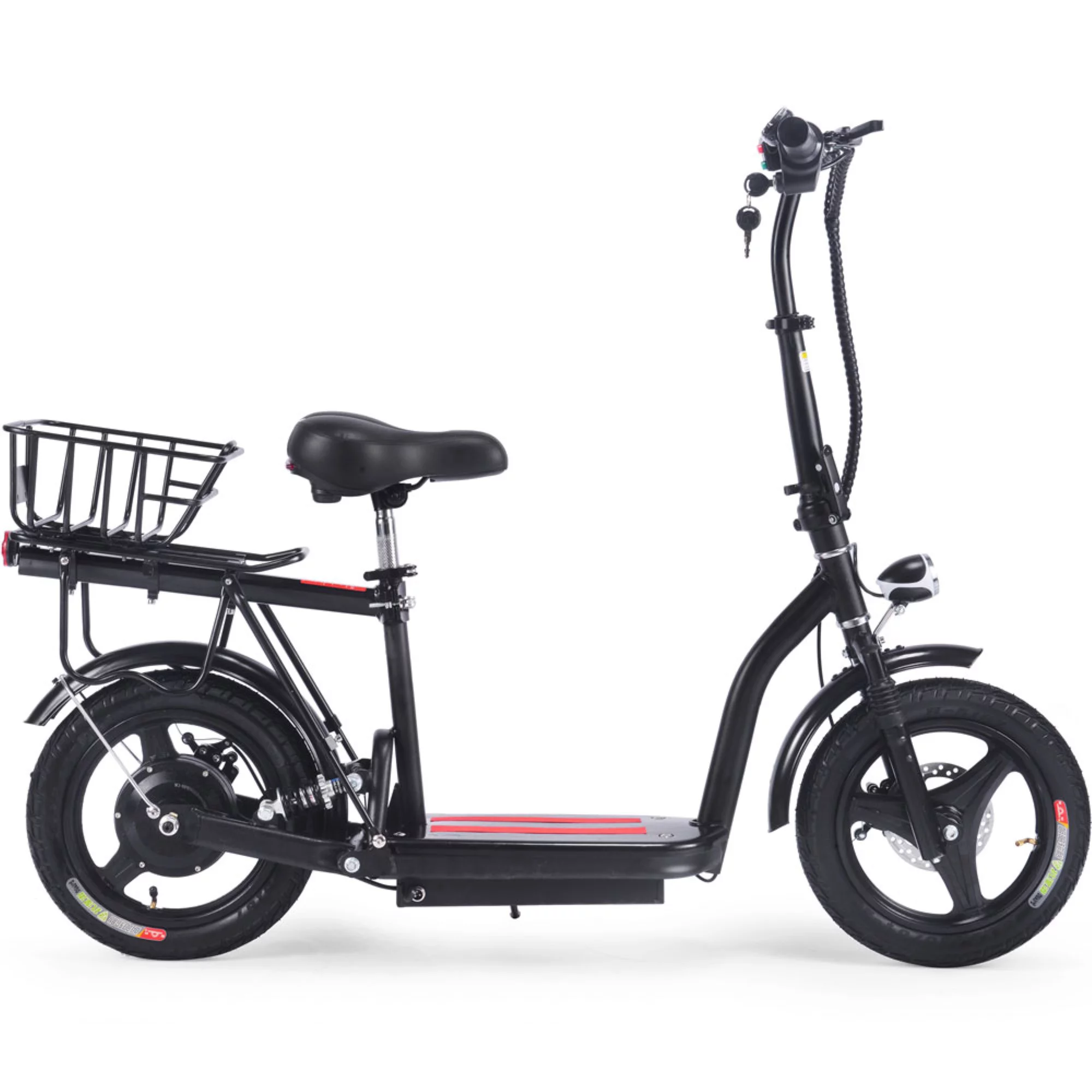 MotoTec Cruiser 48v 350w Lithium Electric Scooter, Black