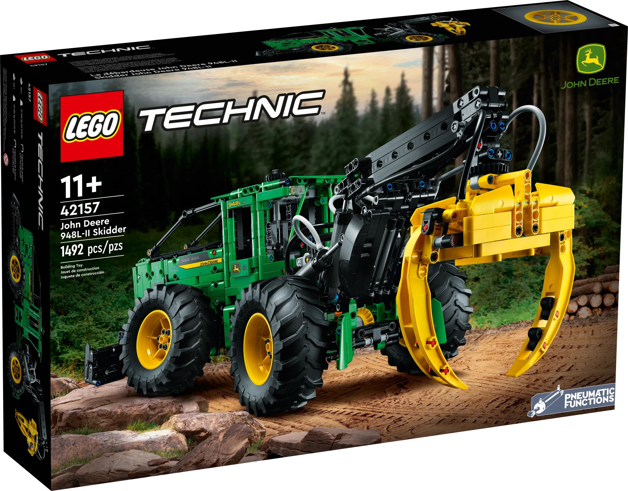 LEGO Technic John Deere 948L-II Skidder 42157 Advanced Tractor Toy Building Kit for Kids Ages 11 and Up, Gift for Kids Who Love Engineering and Heavy-Duty Farm Vehicles