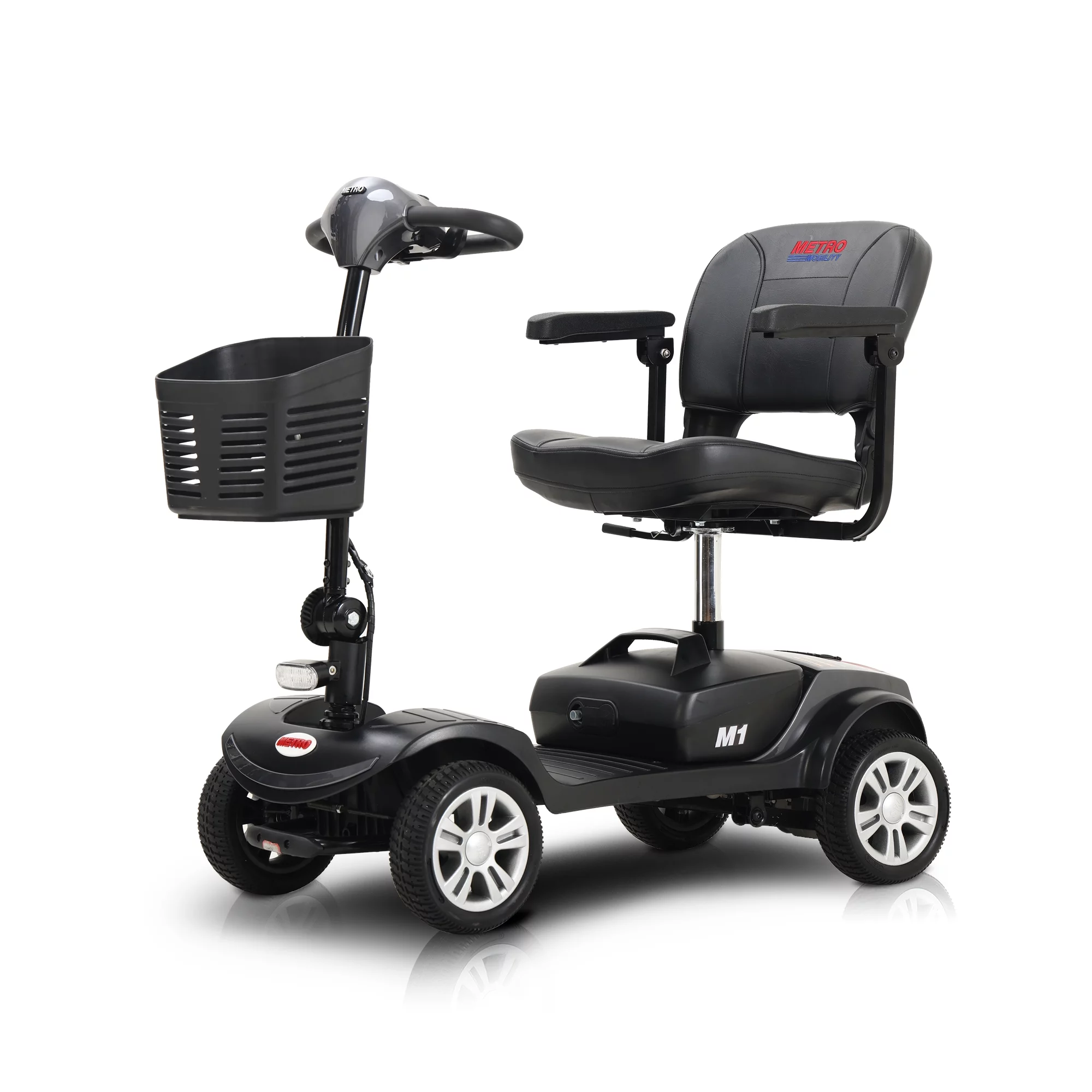 Mobility Scooter Delivers 4 Wheel with Head Light- Max Speed 5 Mph, Max Load 265lbs,Adults Electric Medical Scooter, Lightweight and Compact for Travel(Silver Whit Head Light)