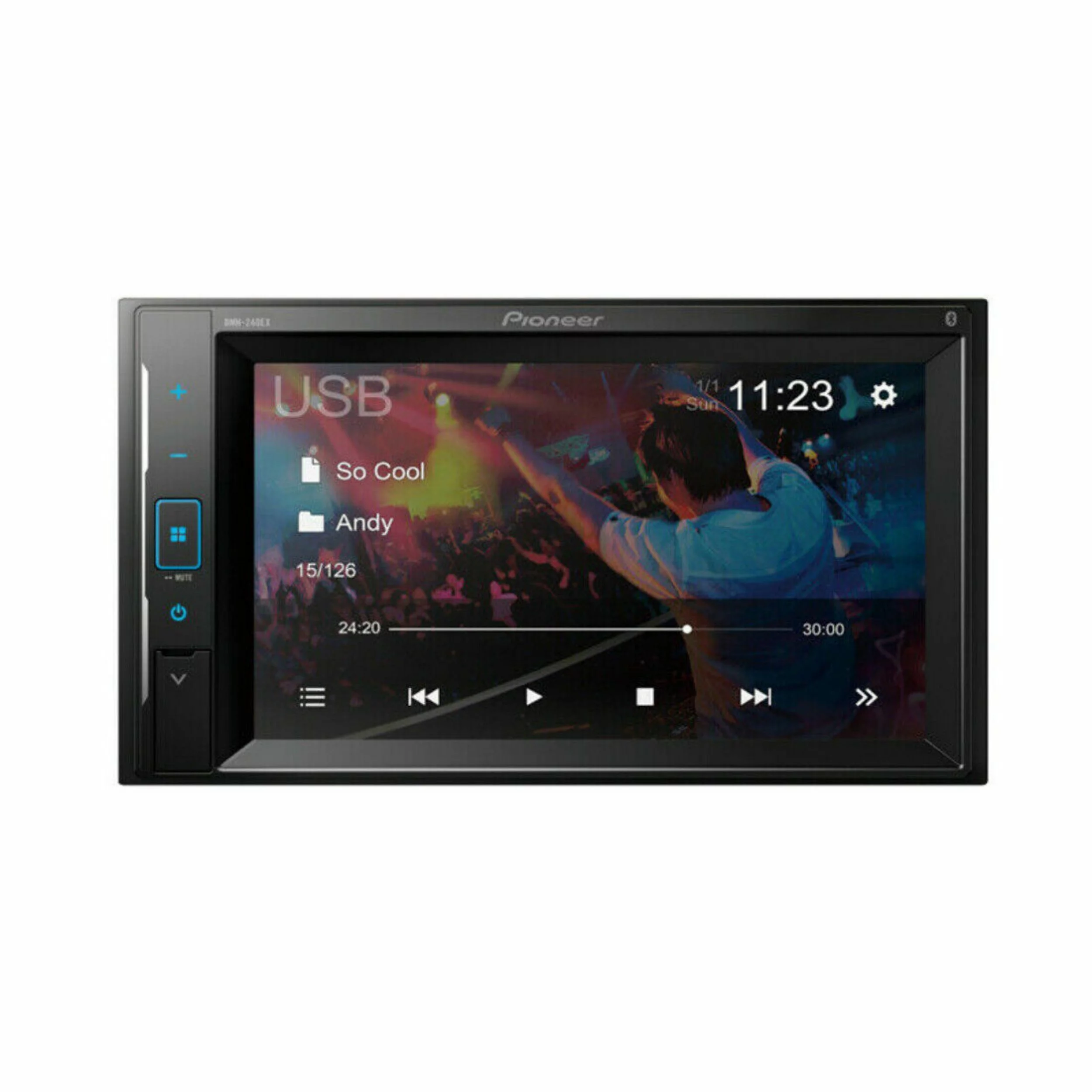 Pioneer DMH-240EX 2-DIN Bluetooth Digital Media Receiver with 6.2 – inch Touchscreen – Black