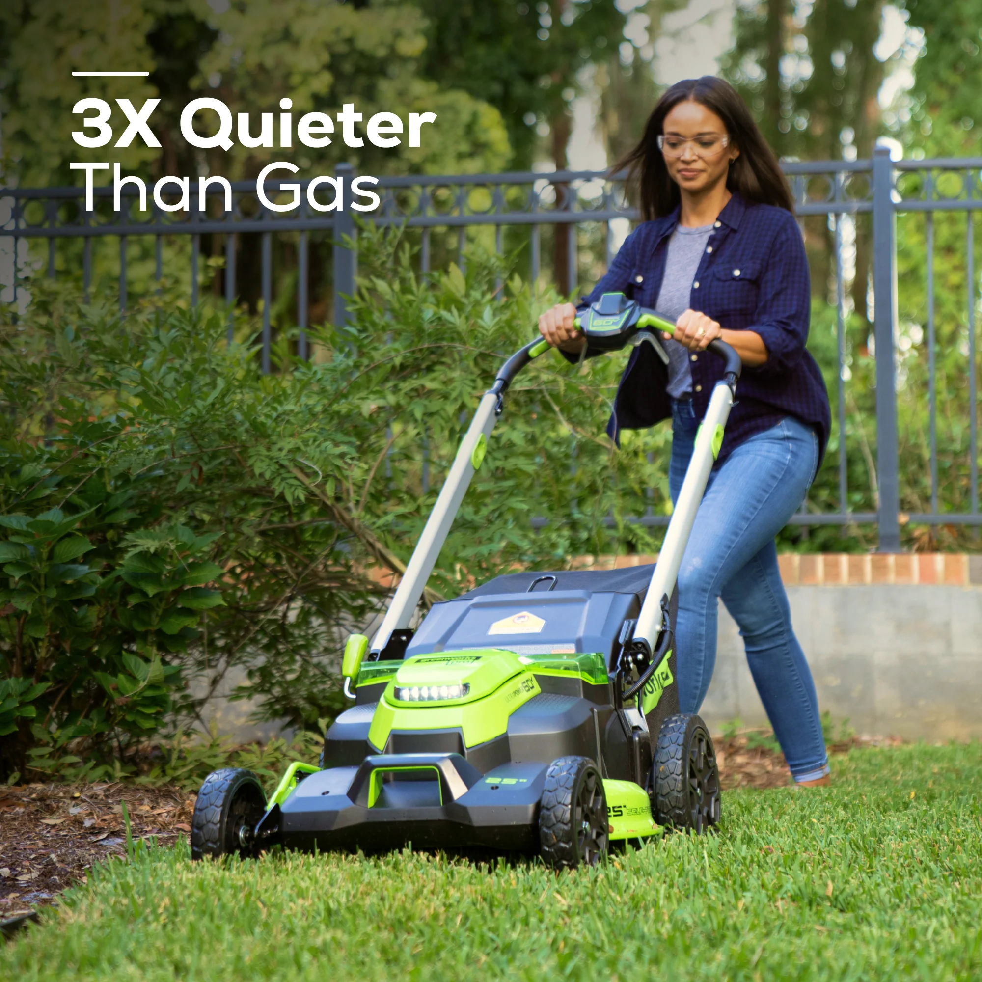 Greenworks 60V 25″ Cordless Brushless Self-Propelled Lawn Mower with Two (2) 4.0Ah Batteries & Dual-Port Charger