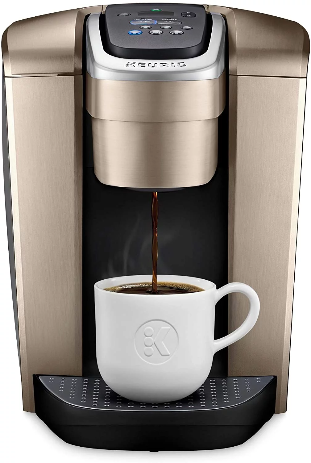 Keurig K-Elite Coffee Maker, Single Serve K-Cup Pod Coffee Brewer, With Iced Coffee Capability, Brushed Gold