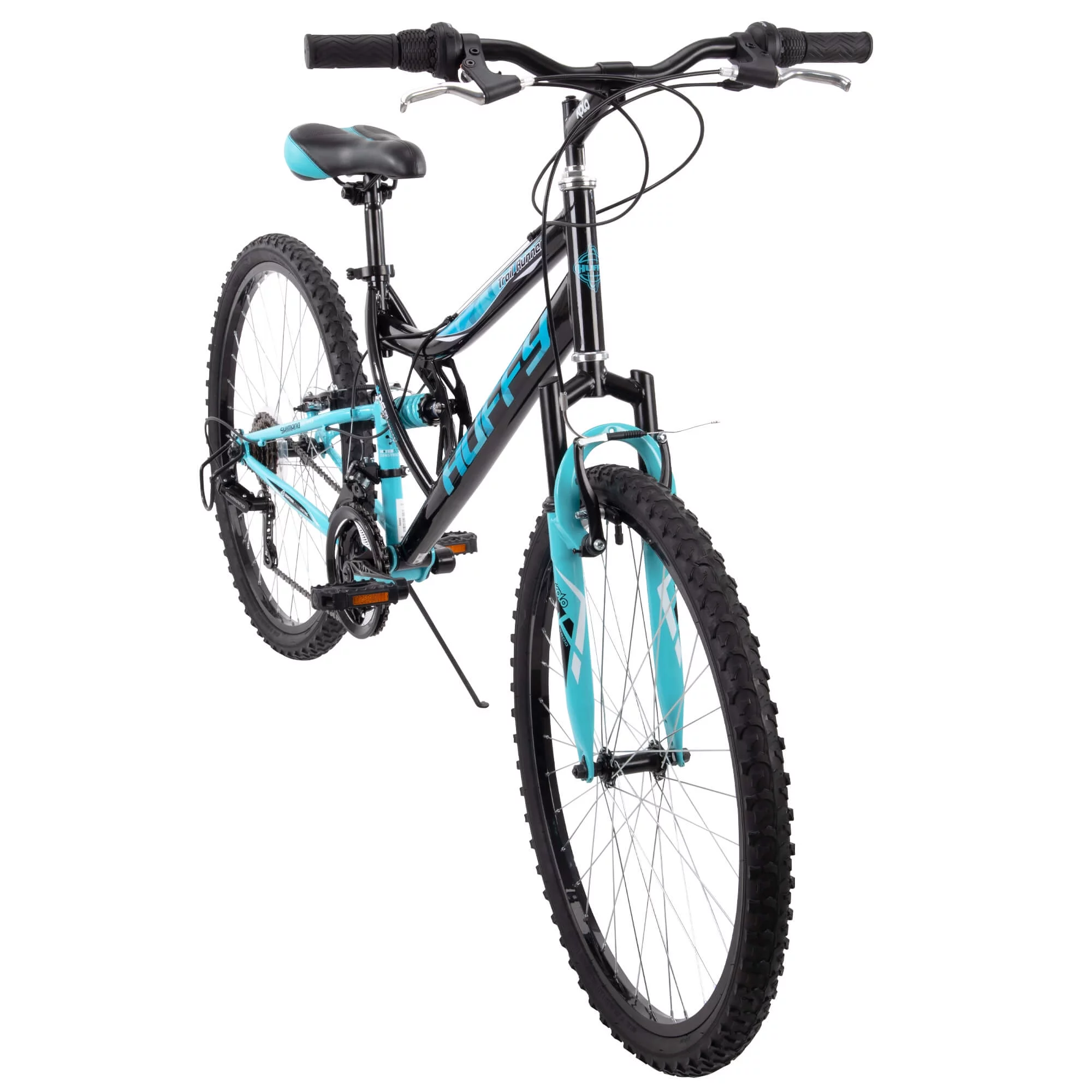 Huffy 26″ Trail Runner Women’s Full Suspension Mountain Bike, Ages 12+ Years,  Black