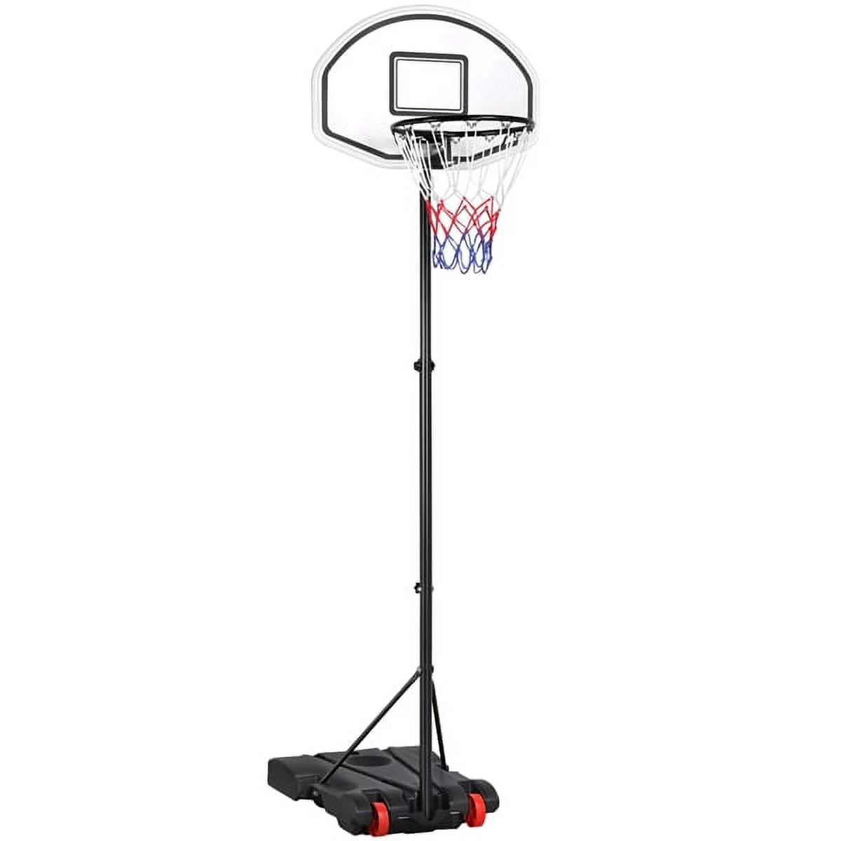 SmileMart 5.2-7ft Height Adjustable Basketball Hoop System for Outdoor, Red