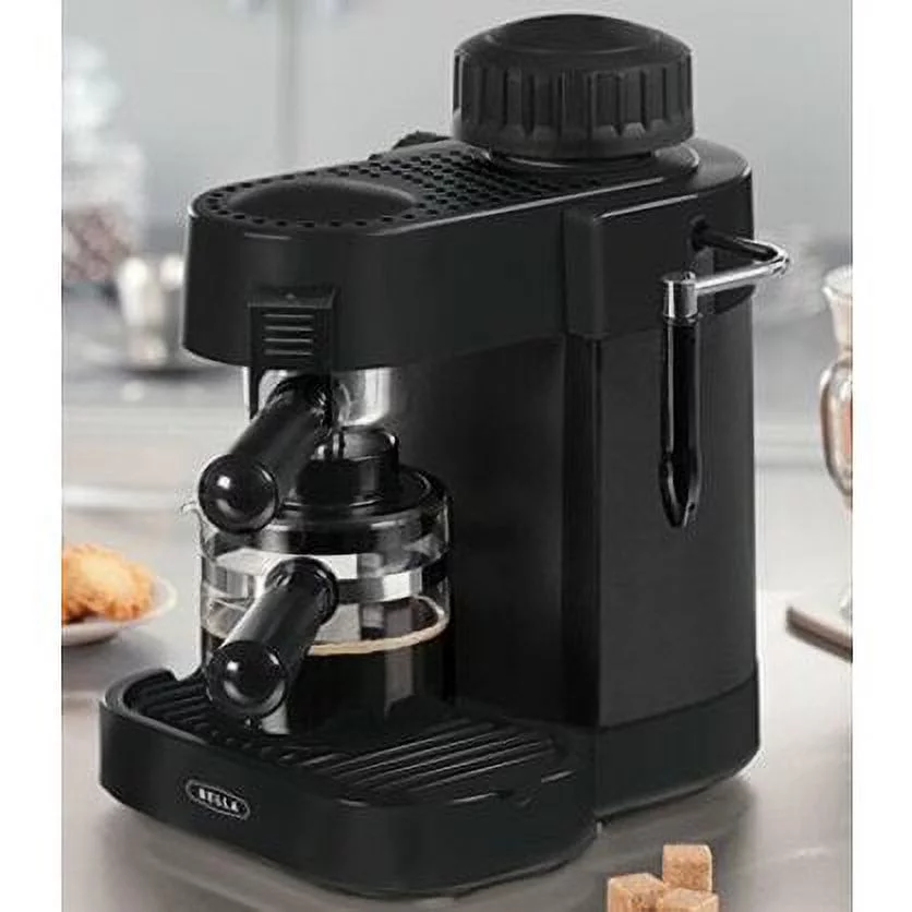 Bella High Powered Personal Fancy Coffee Machine Steam Espresso Maker, Black