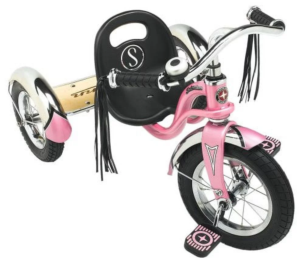 Schwinn Roadster Retro-Style Tricycle, 12-inch front wheel, ages 2 – 4, pink