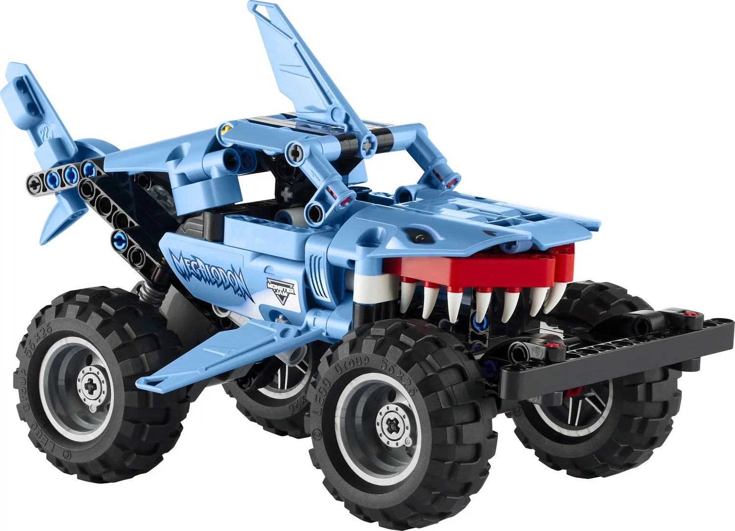 LEGO Technic Monster Jam Megalodon 42134 2 in 1 Pull Back Shark Truck to Lusca Low Racer Car Toy, 2022 Series, Set for Kids, Boys and Girls 7 Plus Years Old