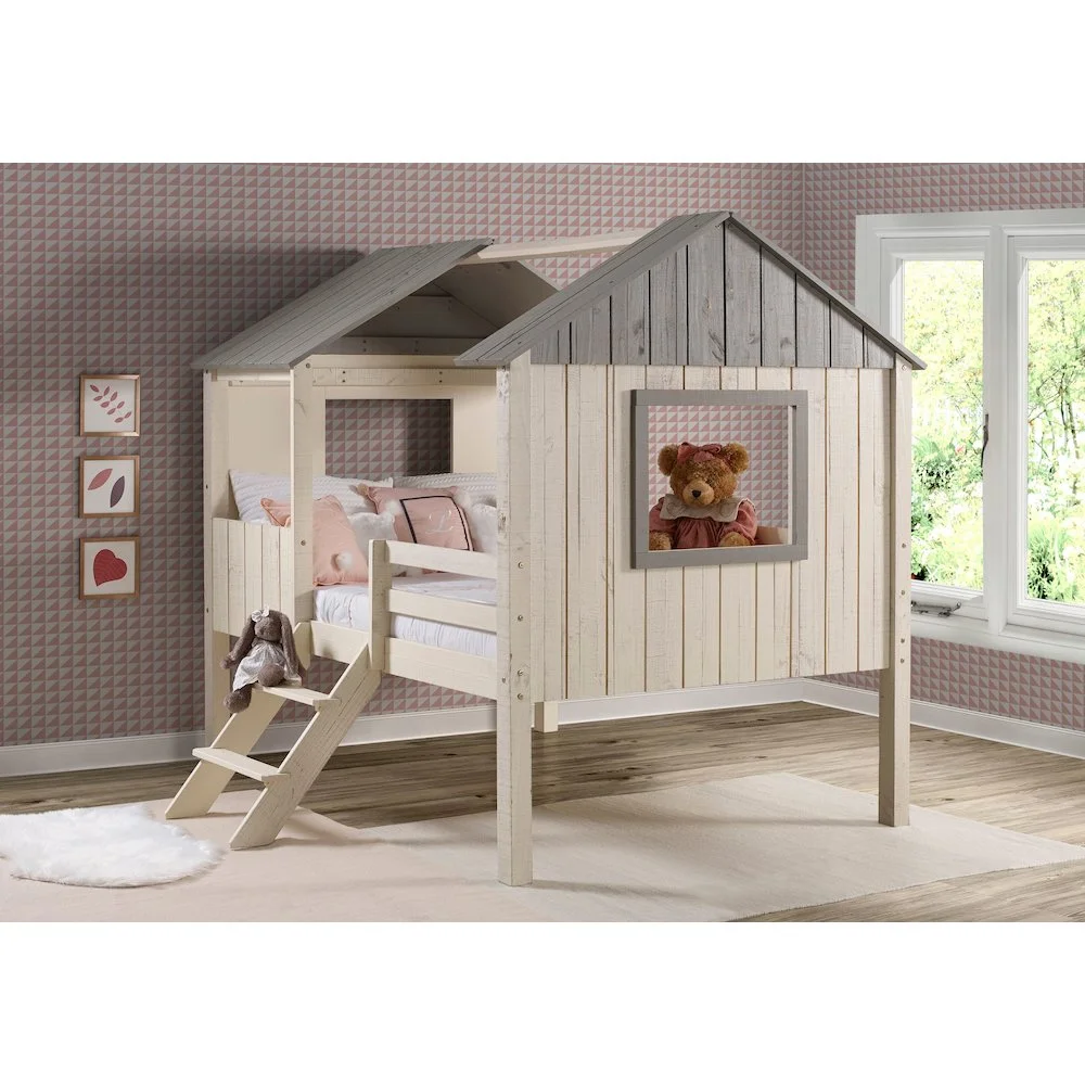 Donco Kids PD-2188FLRSRG Full House Low Loft, Rustic Sand & Grey