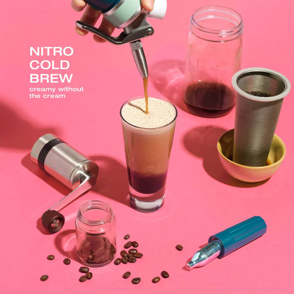 NITRO KAFO Cold Brew Maker and Nitro Cold Brew Coffee Maker with Cold Brew Mason Jar & Nitro Coffee Machine