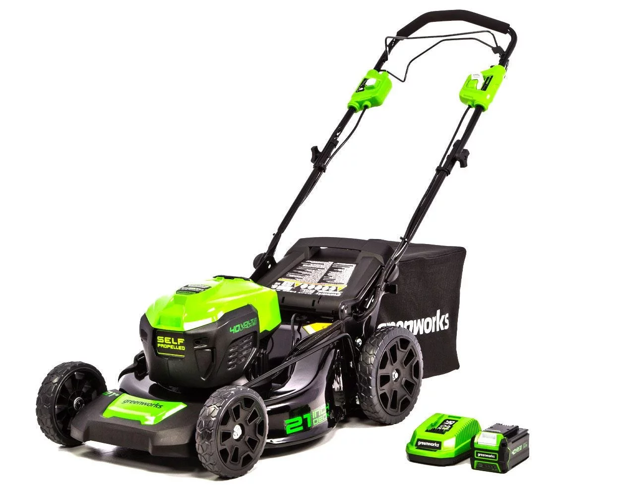 Greenworks 21″ 40V Self-Propelled Lawn Mower with 5.0 Ah Battery & Charger 2516402