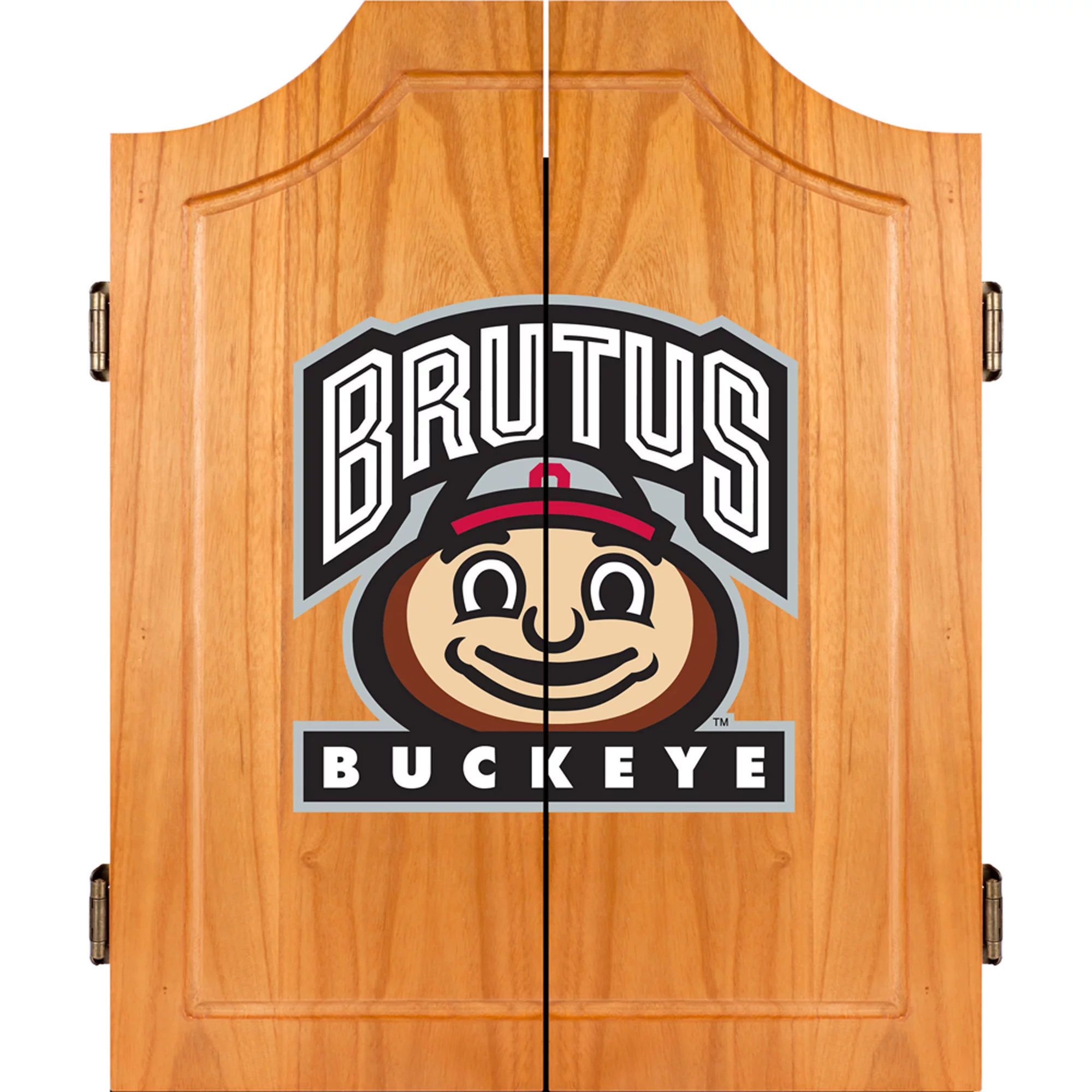 Ohio State University Dart Cabinet Includes Darts and Board