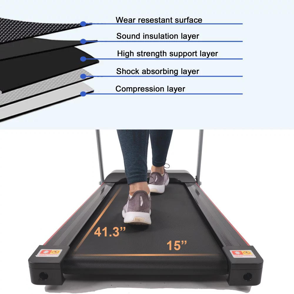 Hassch Under Desk Treadmill 2.5HP Slim Walking Treadmill 265LBS – Electric Treadmill with APP Bluetooth Remote Control LED Display, Running Walking Jogging for Home Office Use (Installation Free)