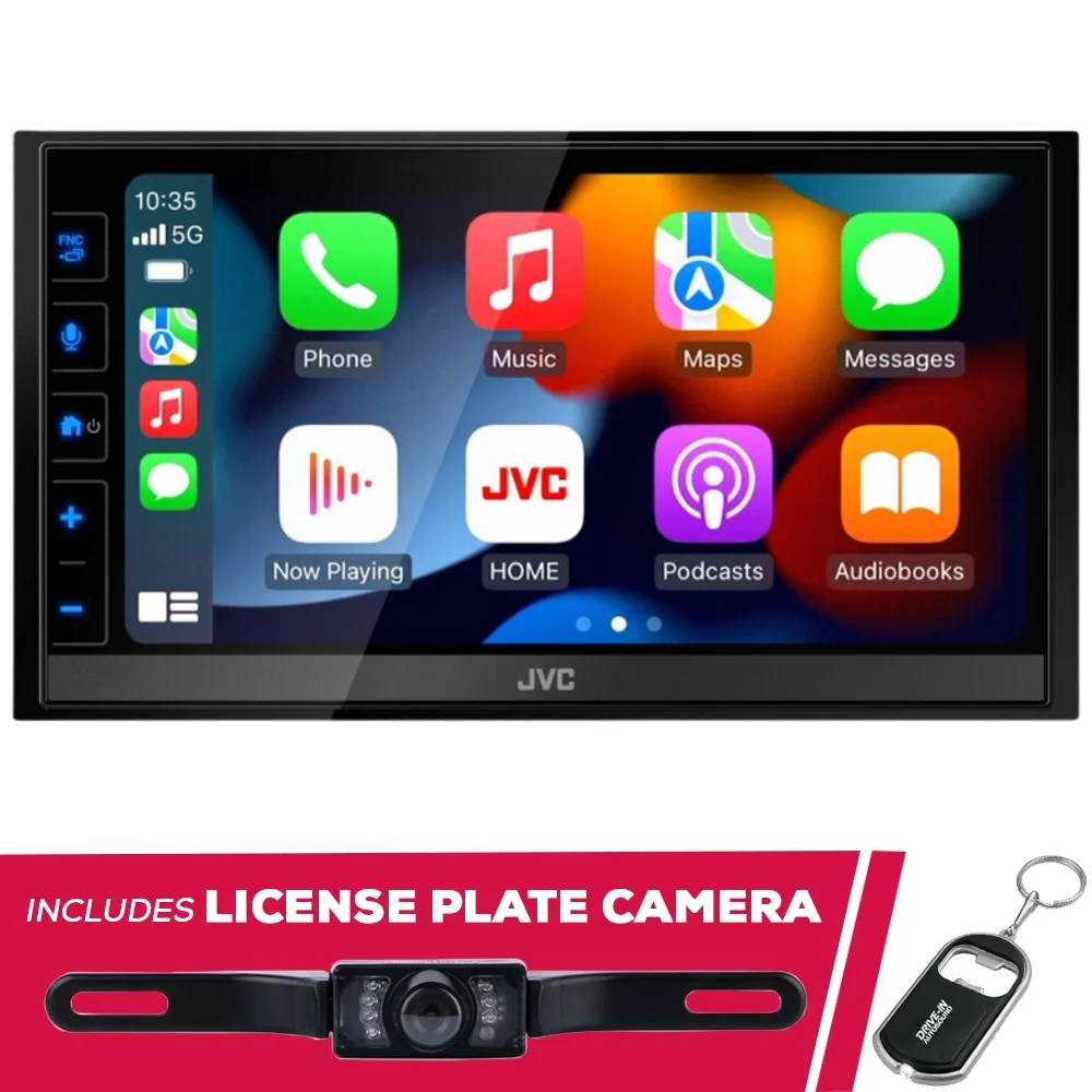 New JVC KW-M785BW 6.8″ Shallow-Chassis Multimedia Receiver with License Plate Camera