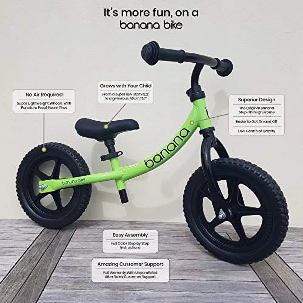 Banana Lt Balance Bike – Lightweight For Toddlers, Kids – 2, 3, 4 Year Olds