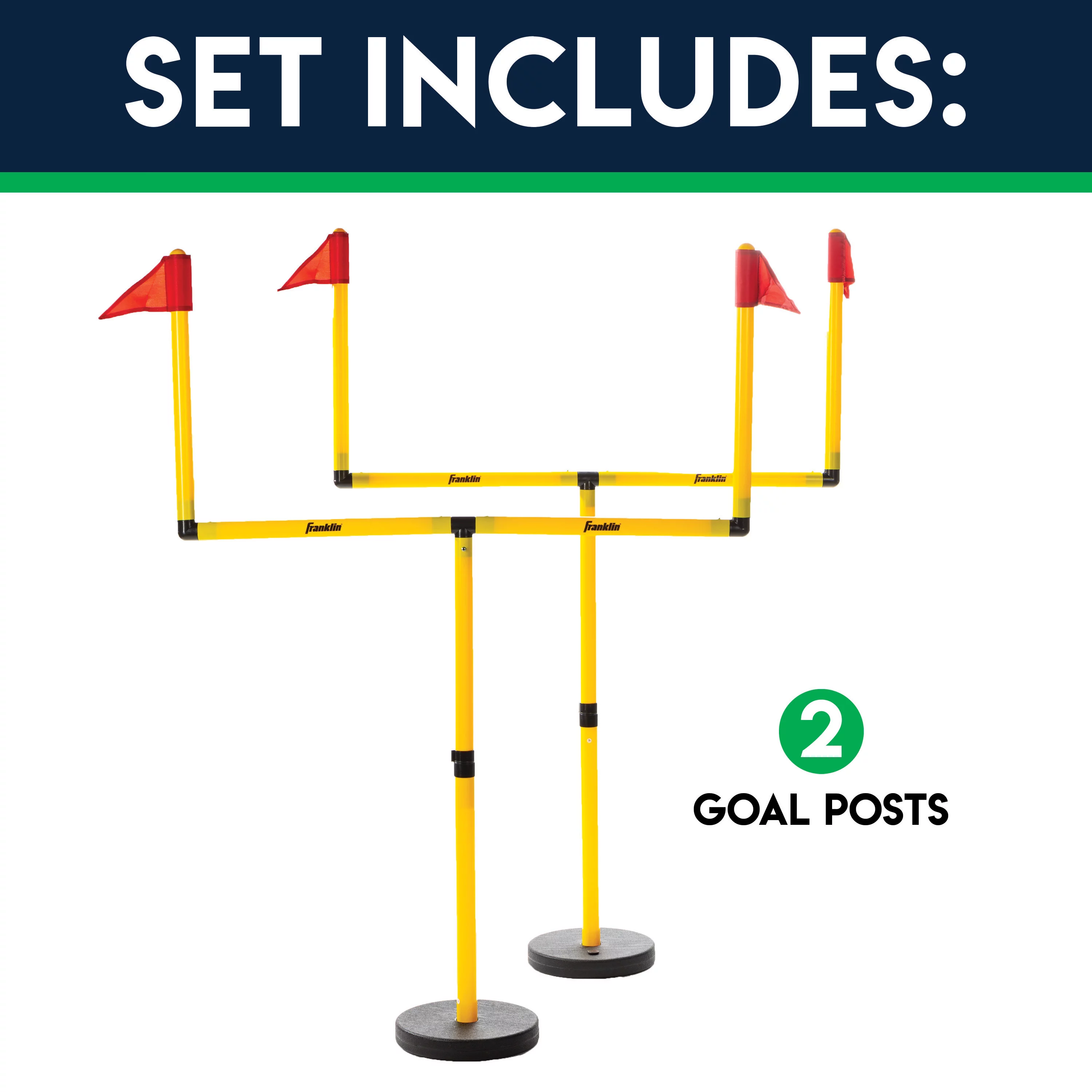 Franklin Sports 2 Goal Adjustable Football Post Set