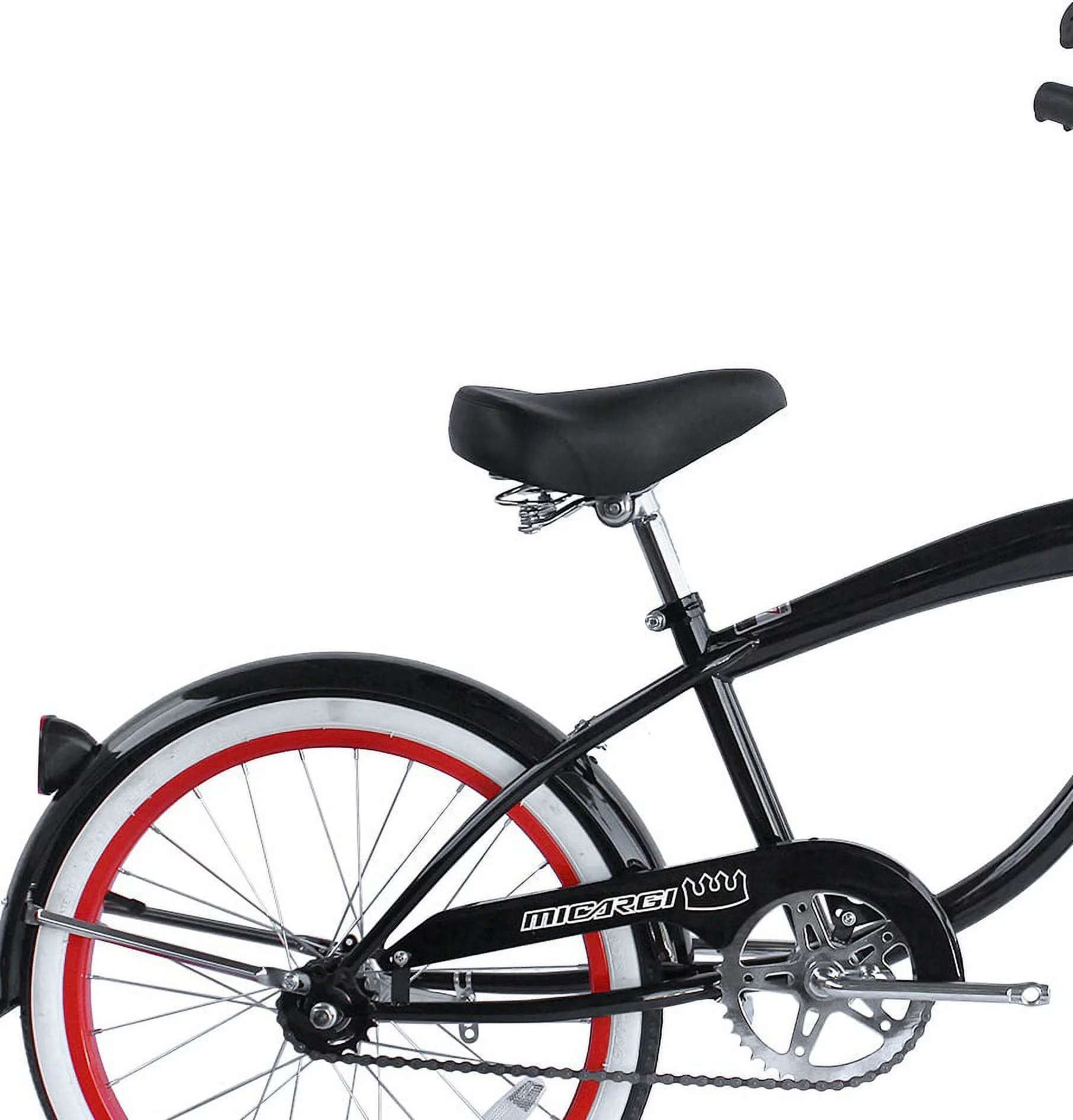 Micargi 20 In. Famous Kid’s Size Bike Cruiser, Black, White and Red