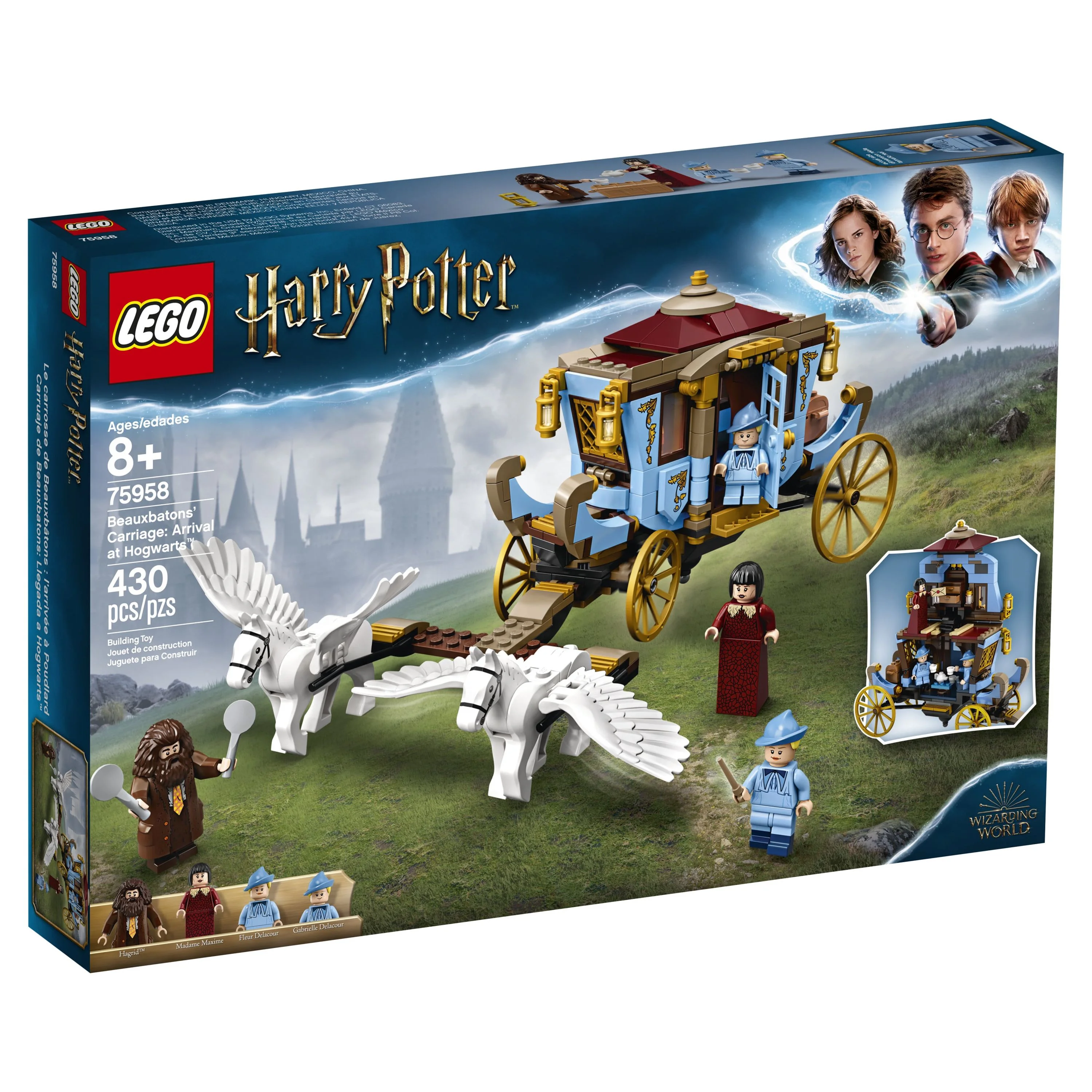 LEGO Harry Potter and the Goblet of Fire Beauxbatons’ Carriage: Arrival at Hogwarts 75958 Wizard Hagrid Horses Building Toy (430 Pieces)