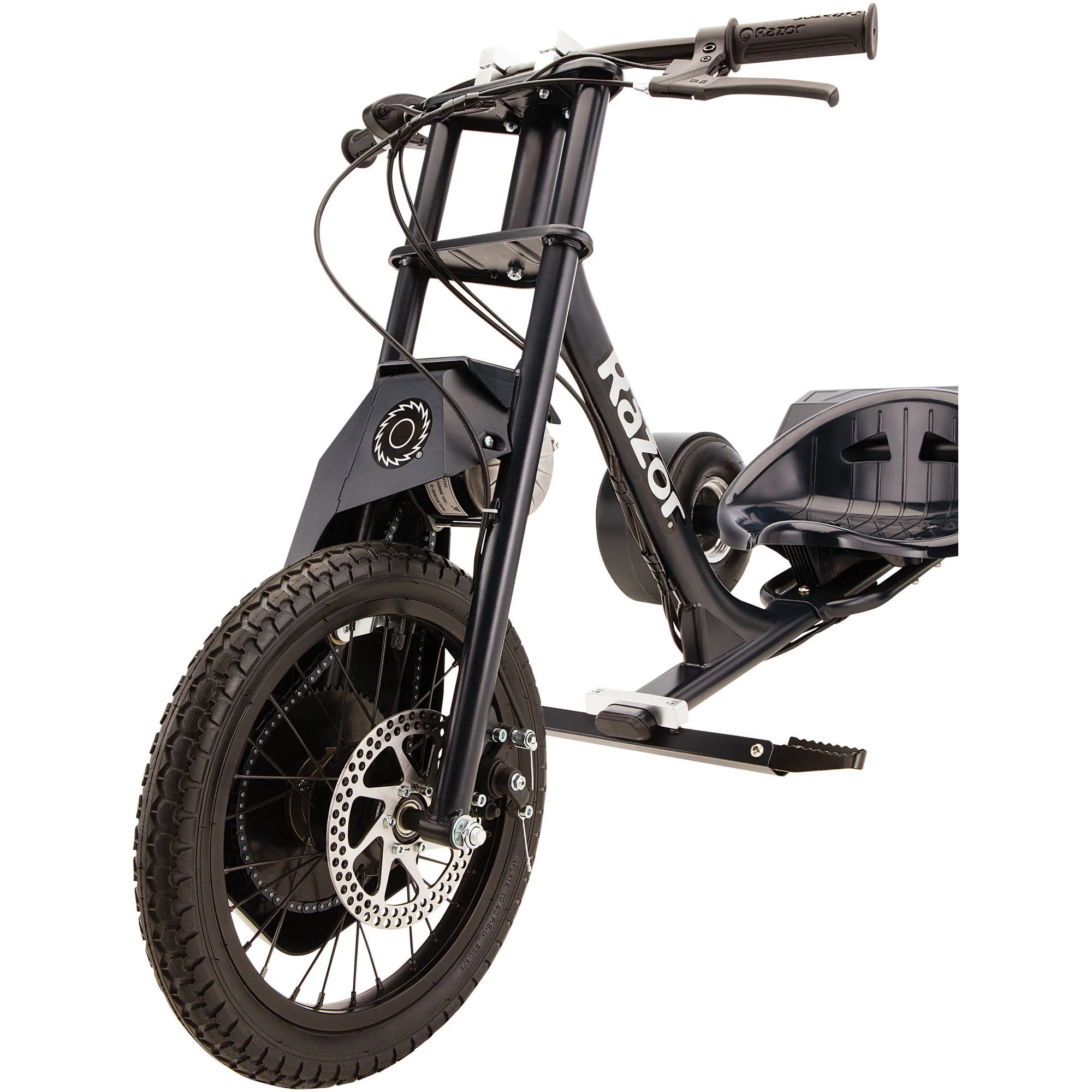 Razor DXT Electric Drift Trike- Black, 36V Powered Ride-On with Adjustable Seat and Variable Speed