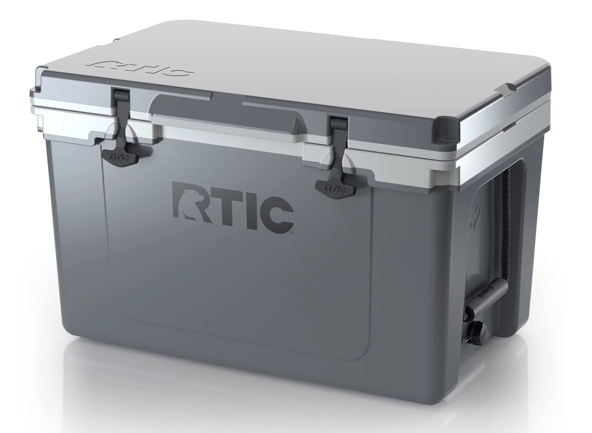 RTIC 52 qt Ultra-Light Hard Cooler Insulated Portable Ice Chest Box for Drink, Beverage, Beach, Camping, Picnic, Fishing, Boat, Barbecue, Dark Grey & Cool Grey