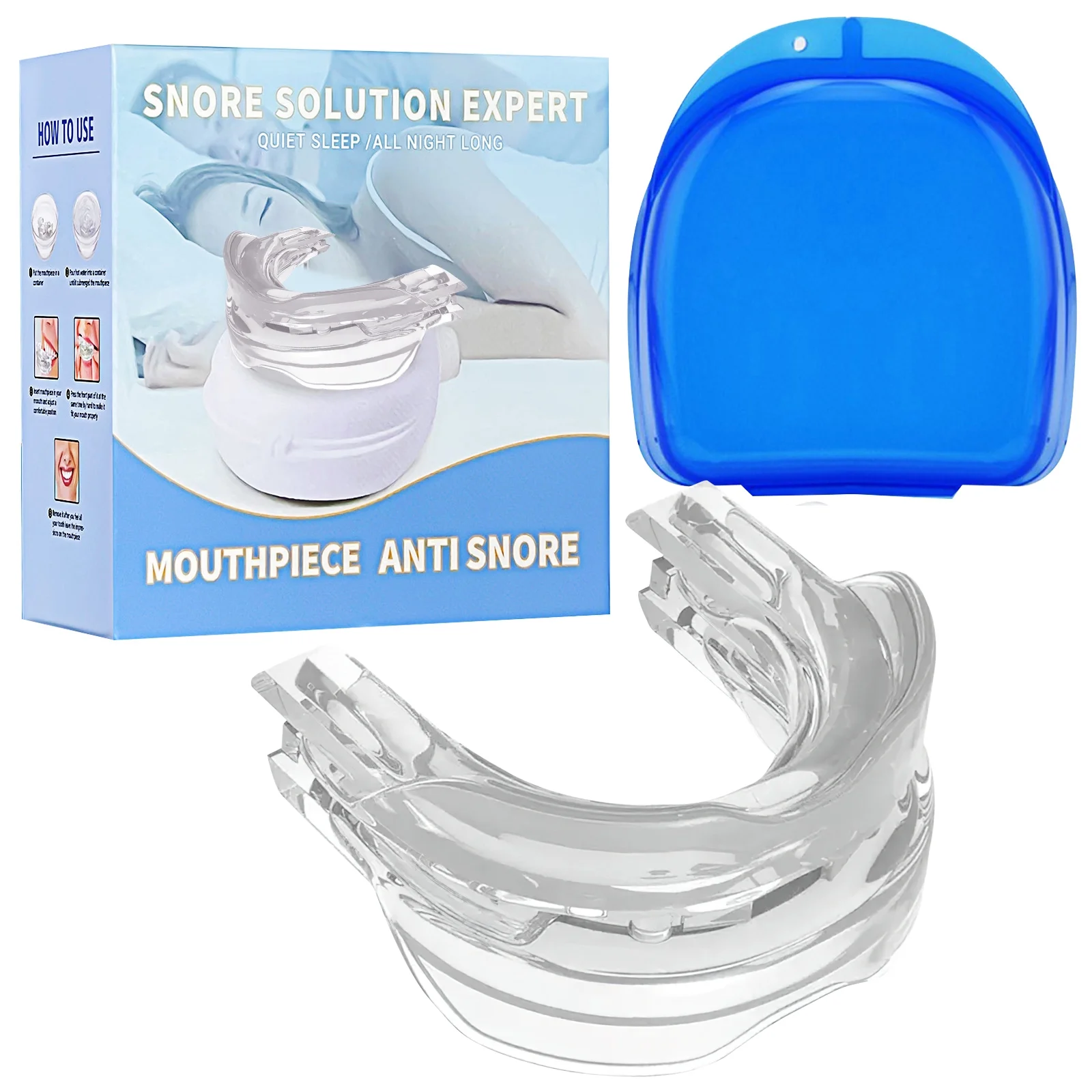 PRO 2.0 Anti-Snoring Mouth Guard – Adjustable Mouthpiece – Night Time Teeth Mouthguard & Sleeping Bite Guard for Bruxism and Stop Snoring – Custom Molding & Adjustability