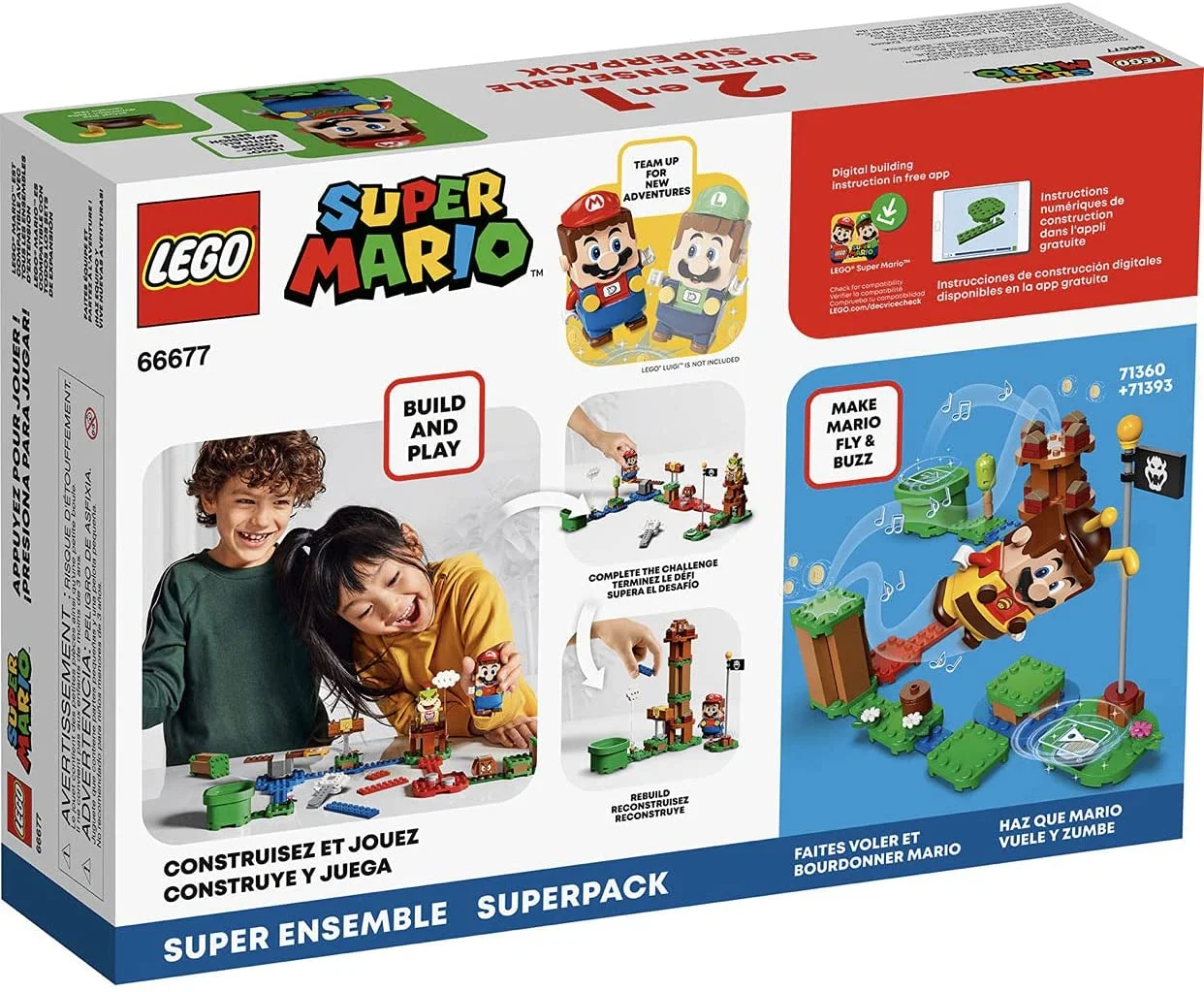 Lego 66677 Super Mario 2 in 1 Super Pack Building Kit for Creative Kids 6+